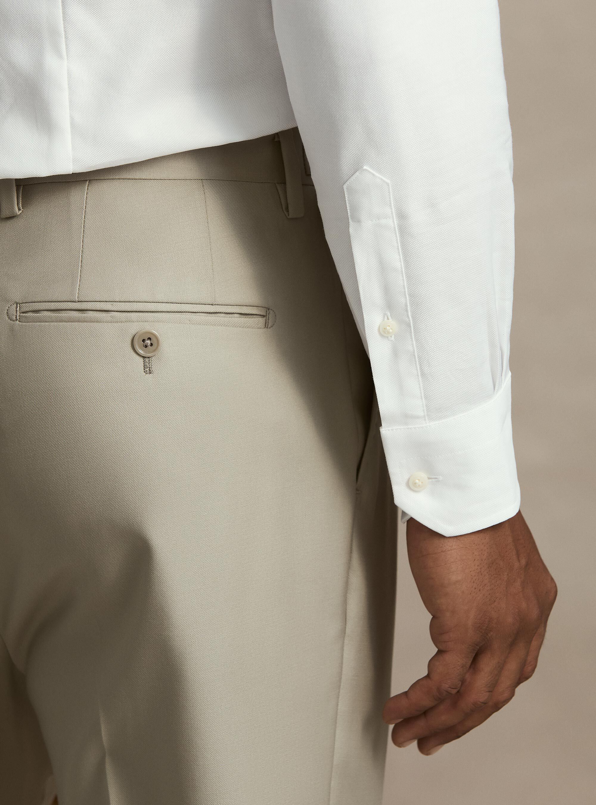 Camisa de algod&oacute;n oxford, BLANCO