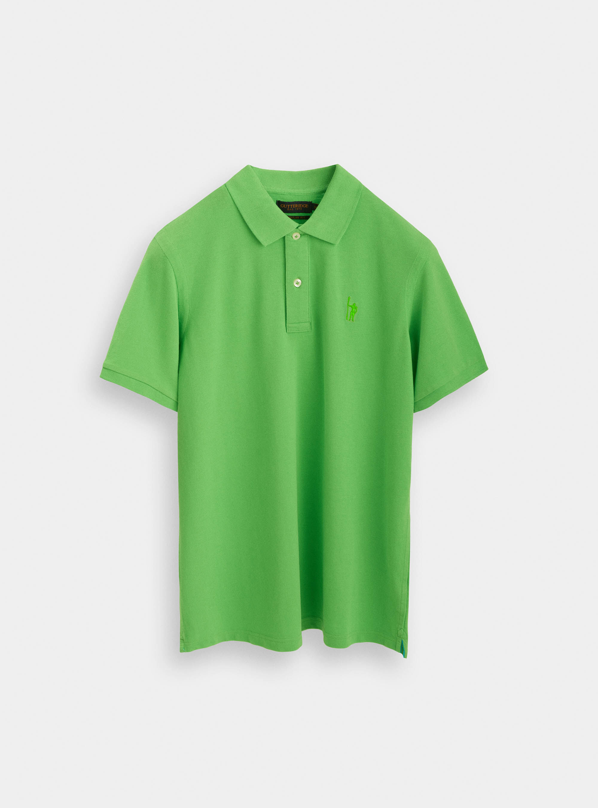 Polo classica con ricamo, VERDE 0653C