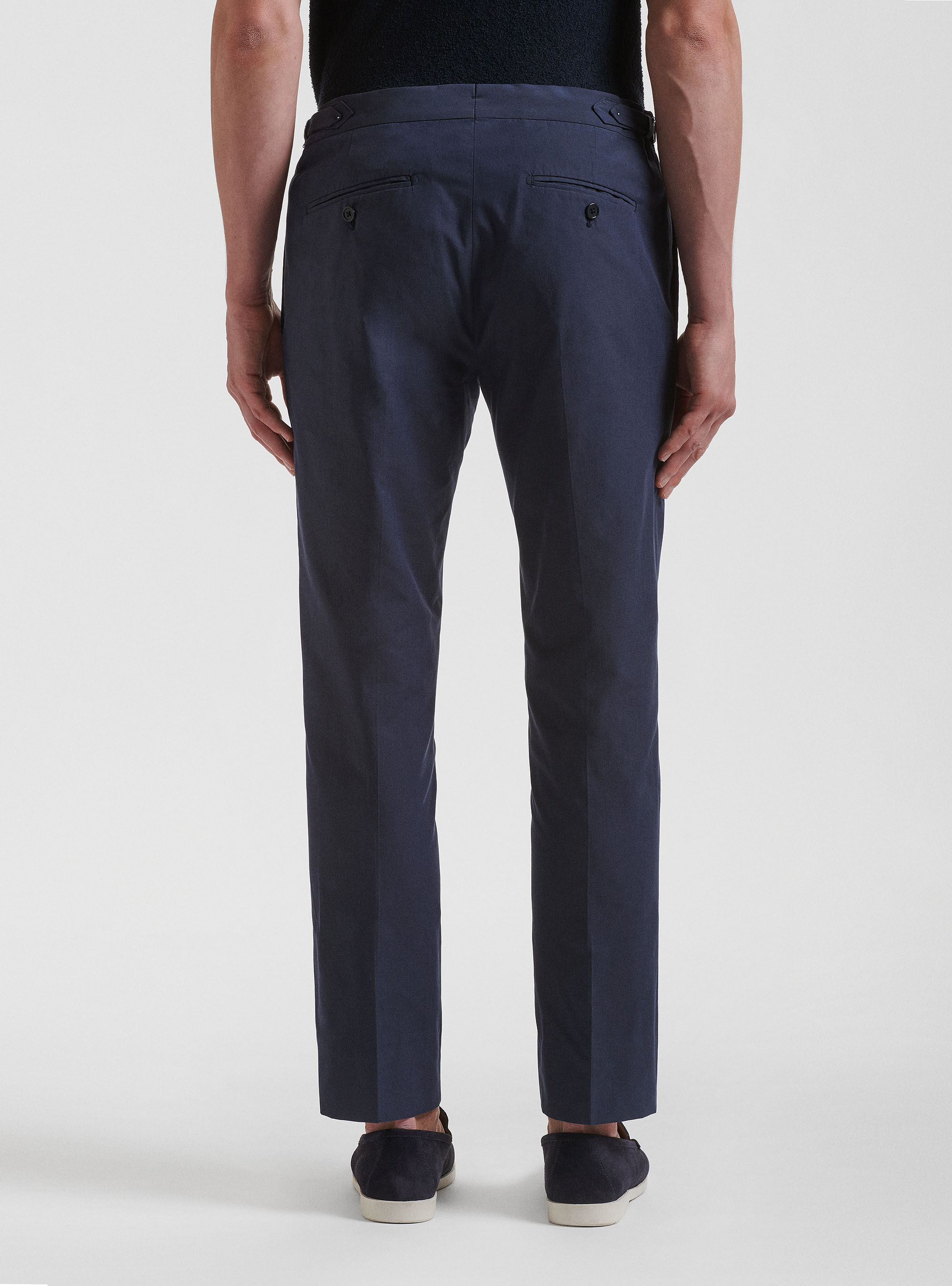 Pantalon de costume en coton DUEMILAGORI, BLEU MARINE