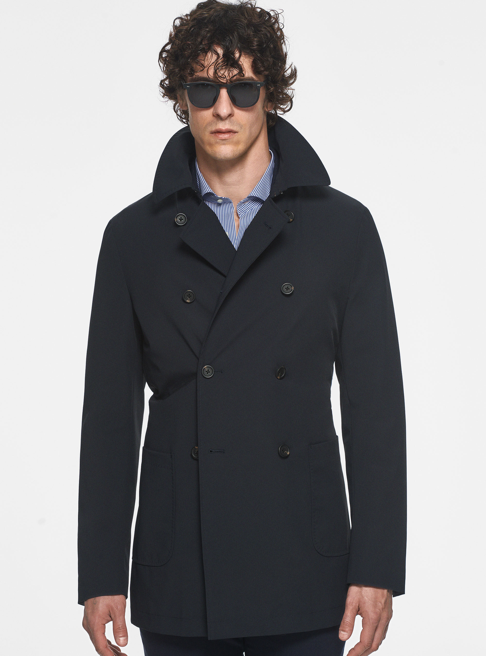 Double breasted raincoat clearance