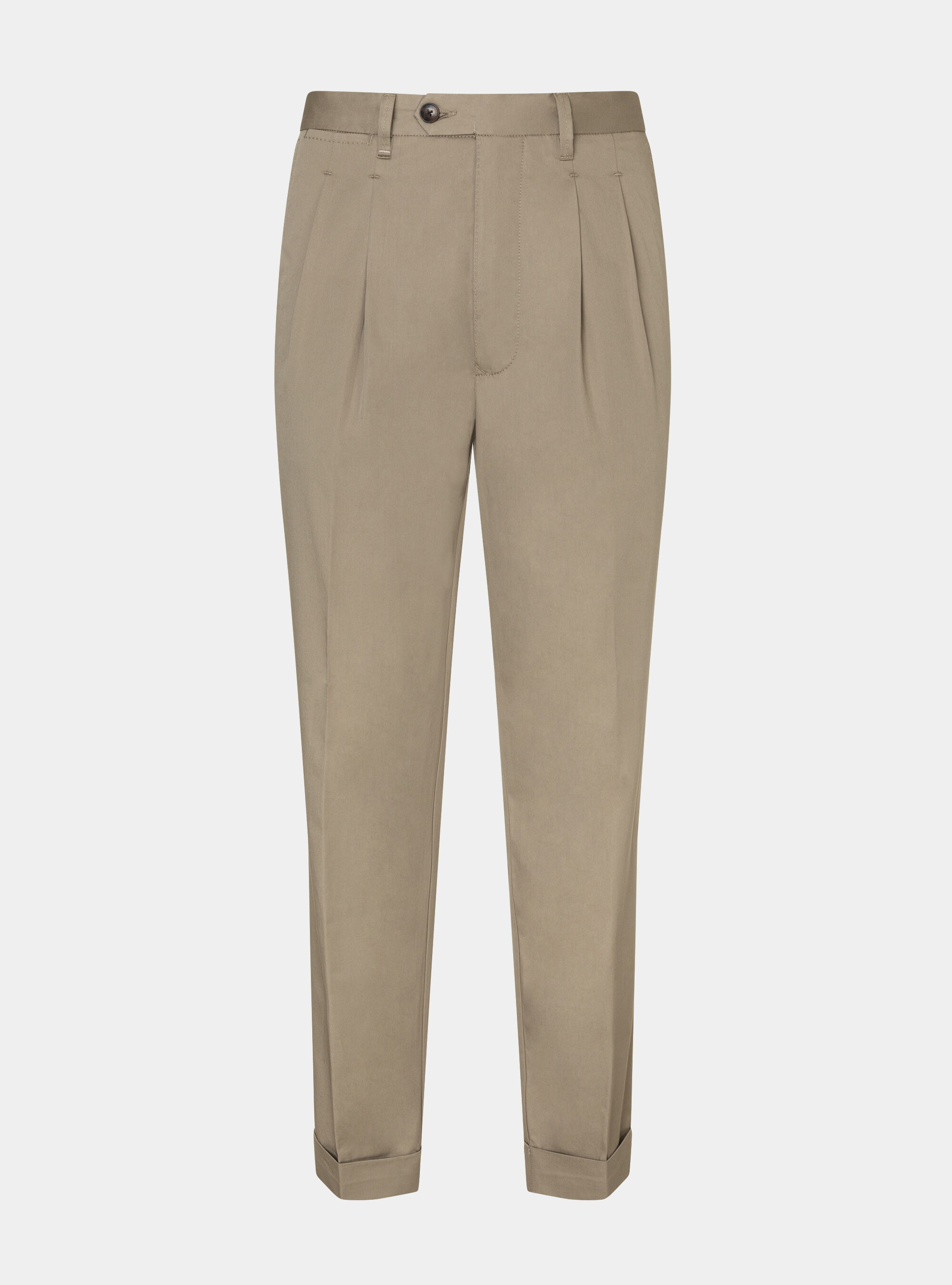 Double pleated trousers in lightweight twill