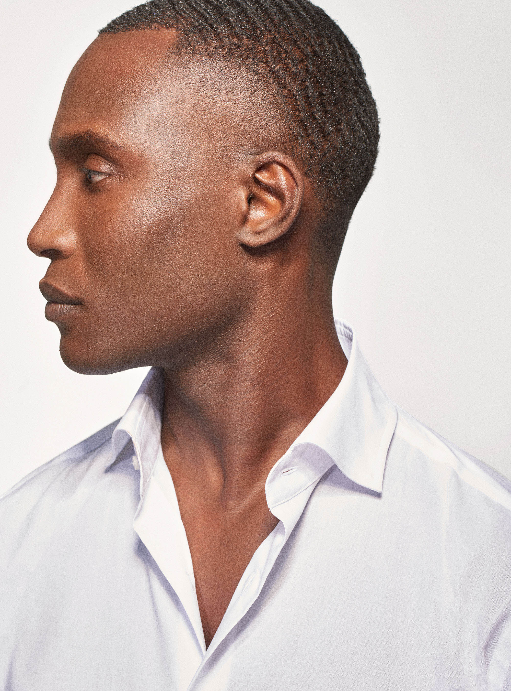 Camicia slim fit in popeline di cotone stretch, BIANCO