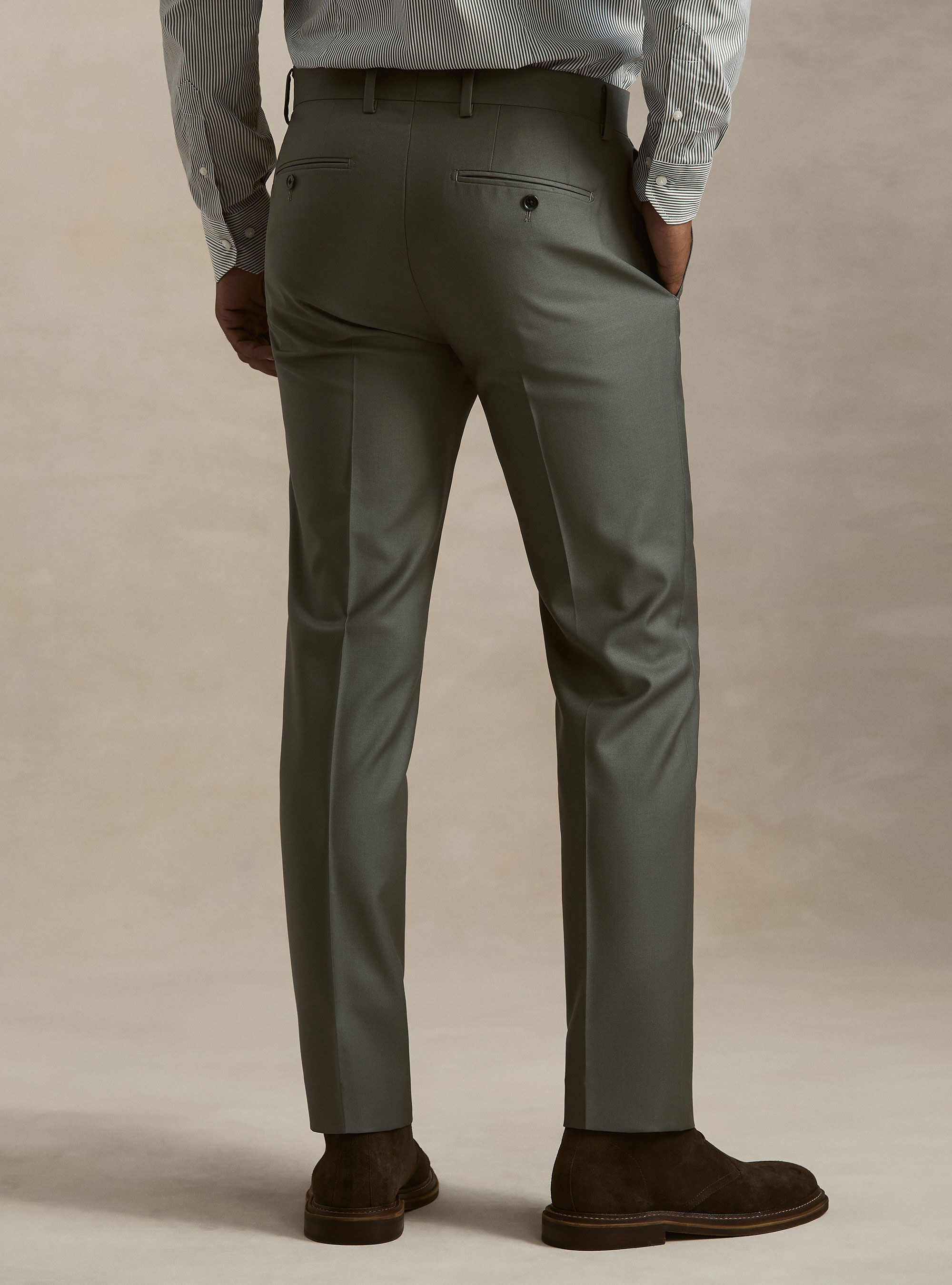 Suit trousers in pure wool by Vitale Barberis Canonico, SALVIA 0602C