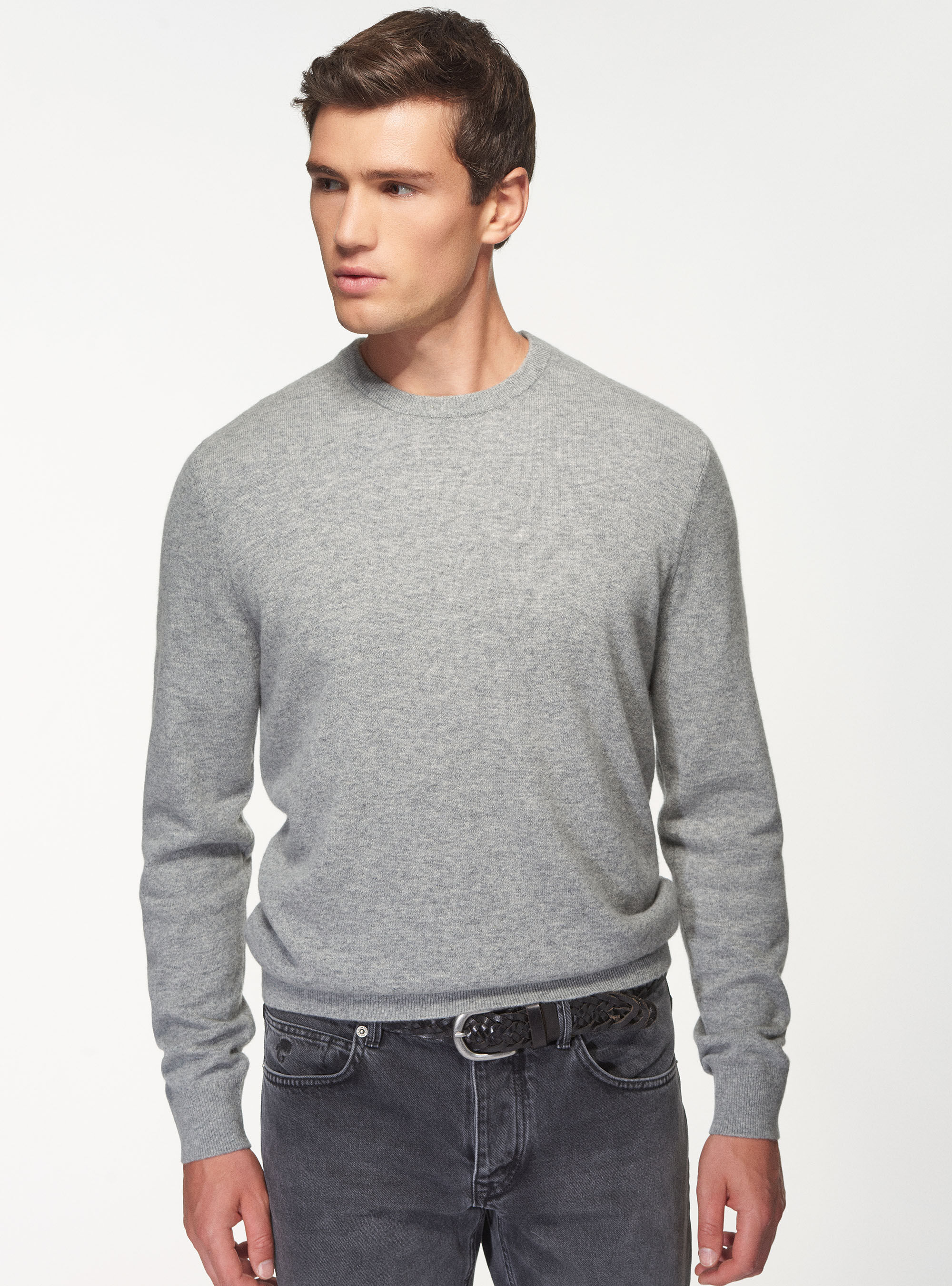Pure cashmere crew neck sweater GutteridgeEU Men s Sweaters