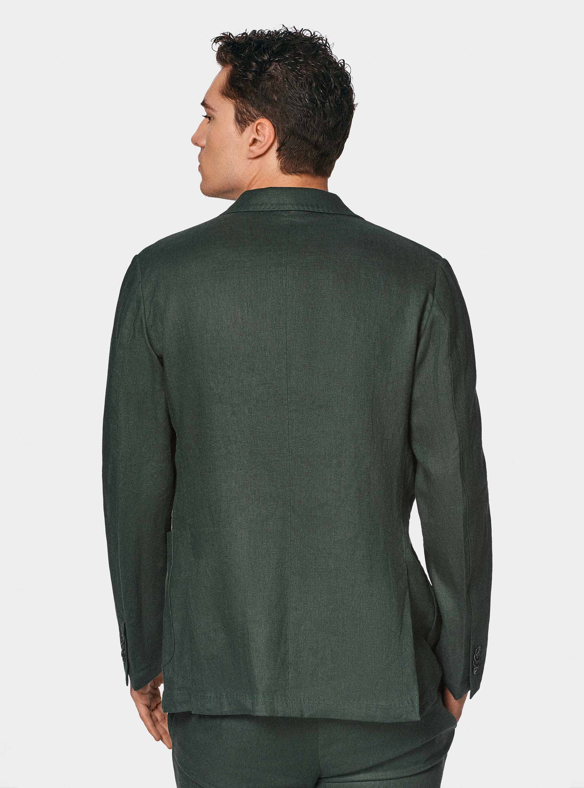 Giacca abito in puro lino, VERDE