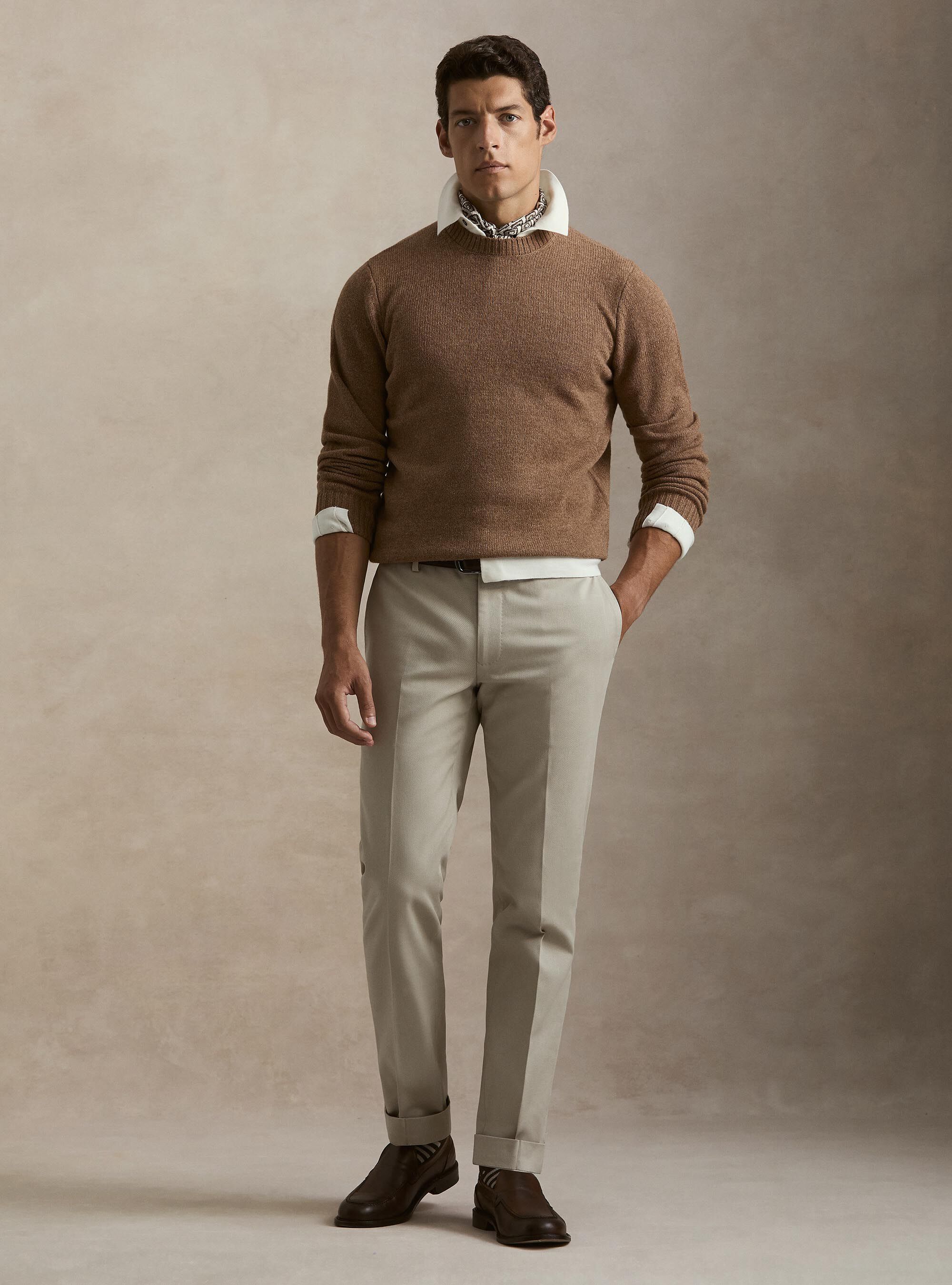 Pure Shetland wool crewneck sweater