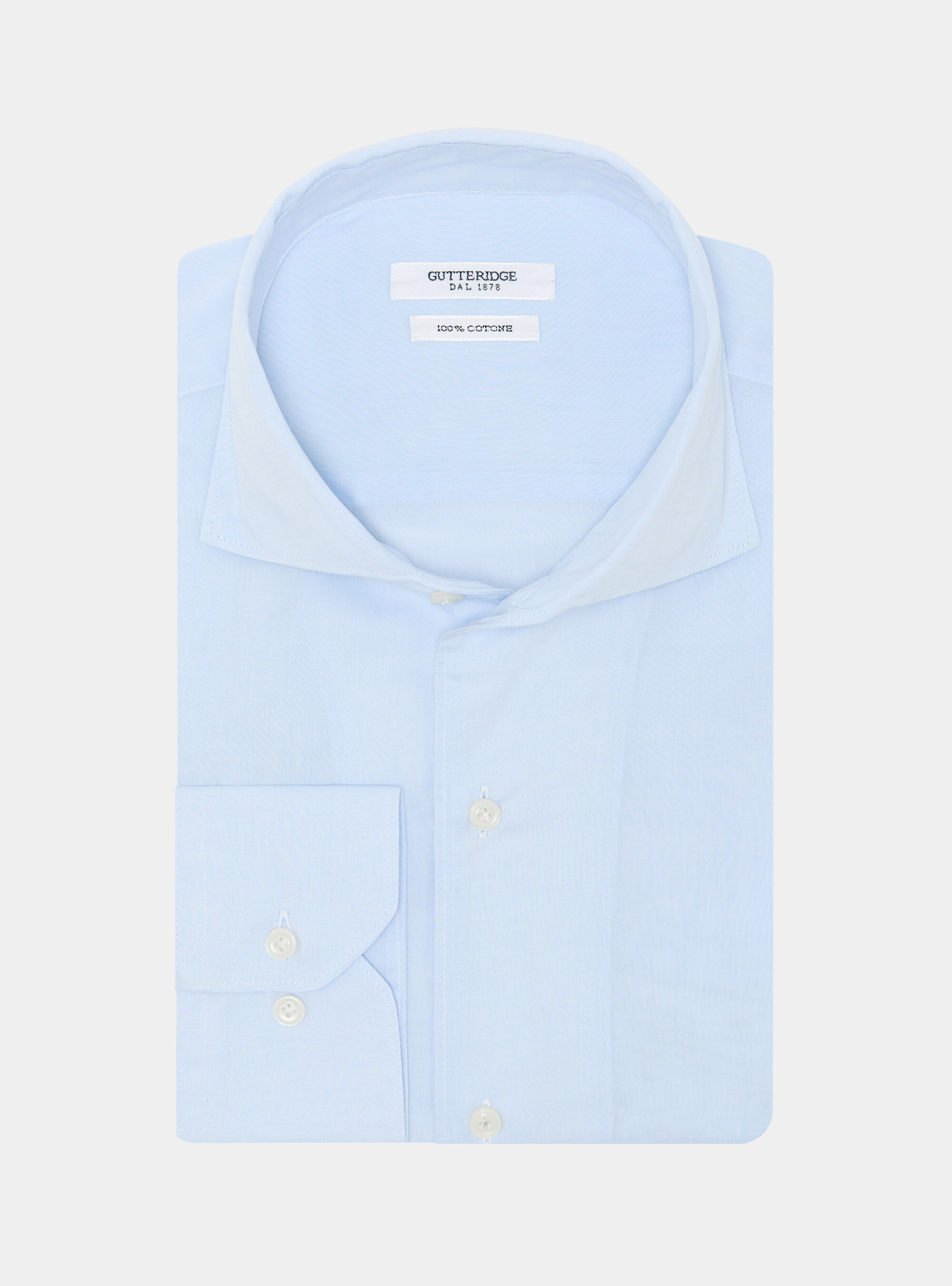 Cotton shirt with placket, LIGHT BLUE