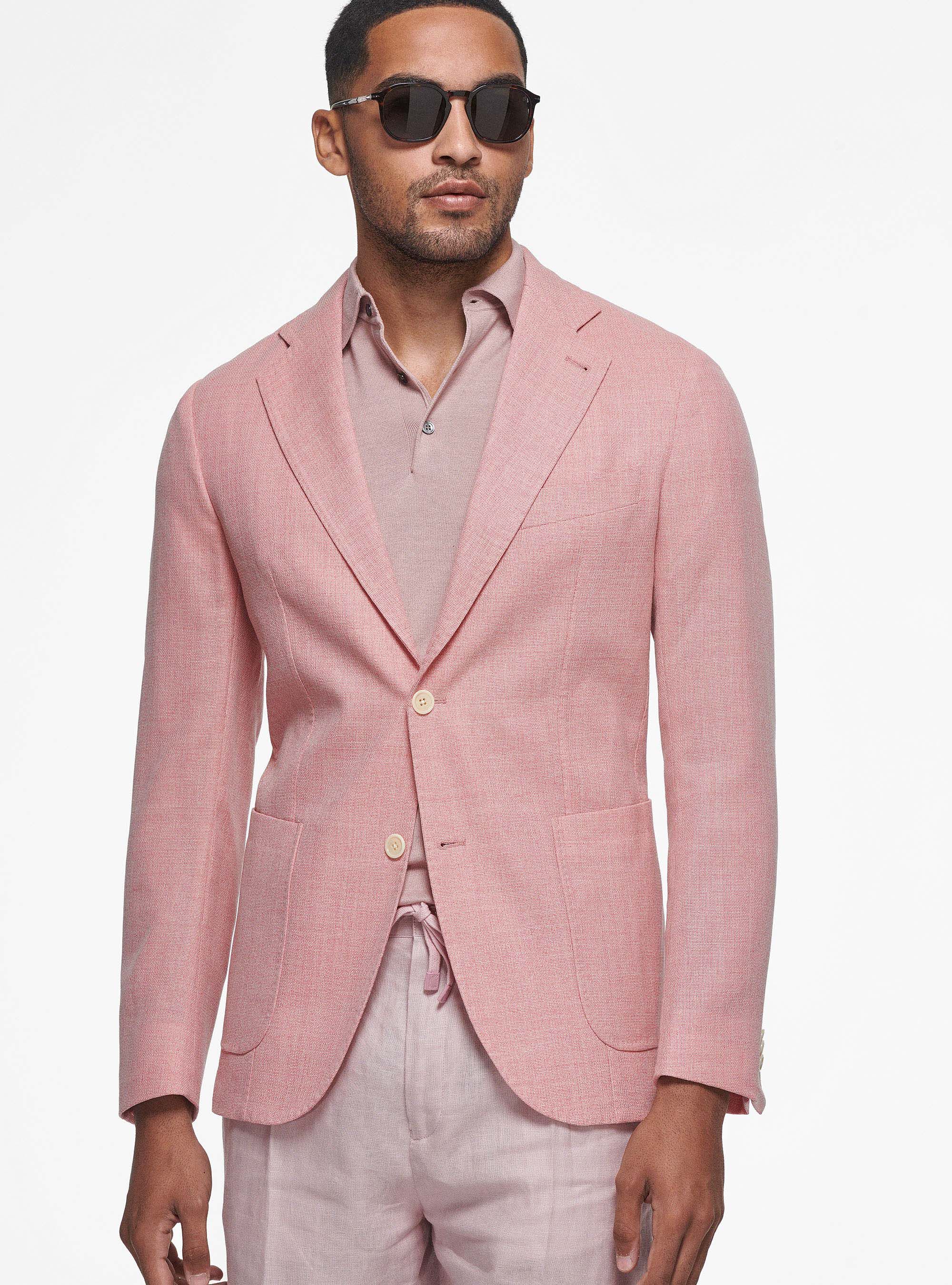 Micro textured wool blazer