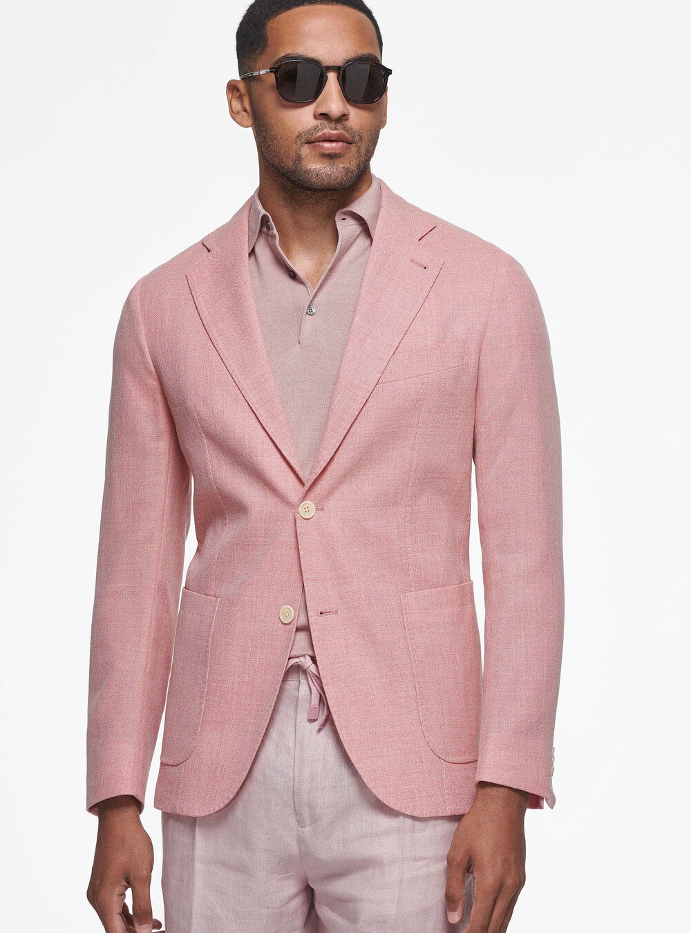 Giacca in lana micro texture, ROSA Giacca in lana micro texture