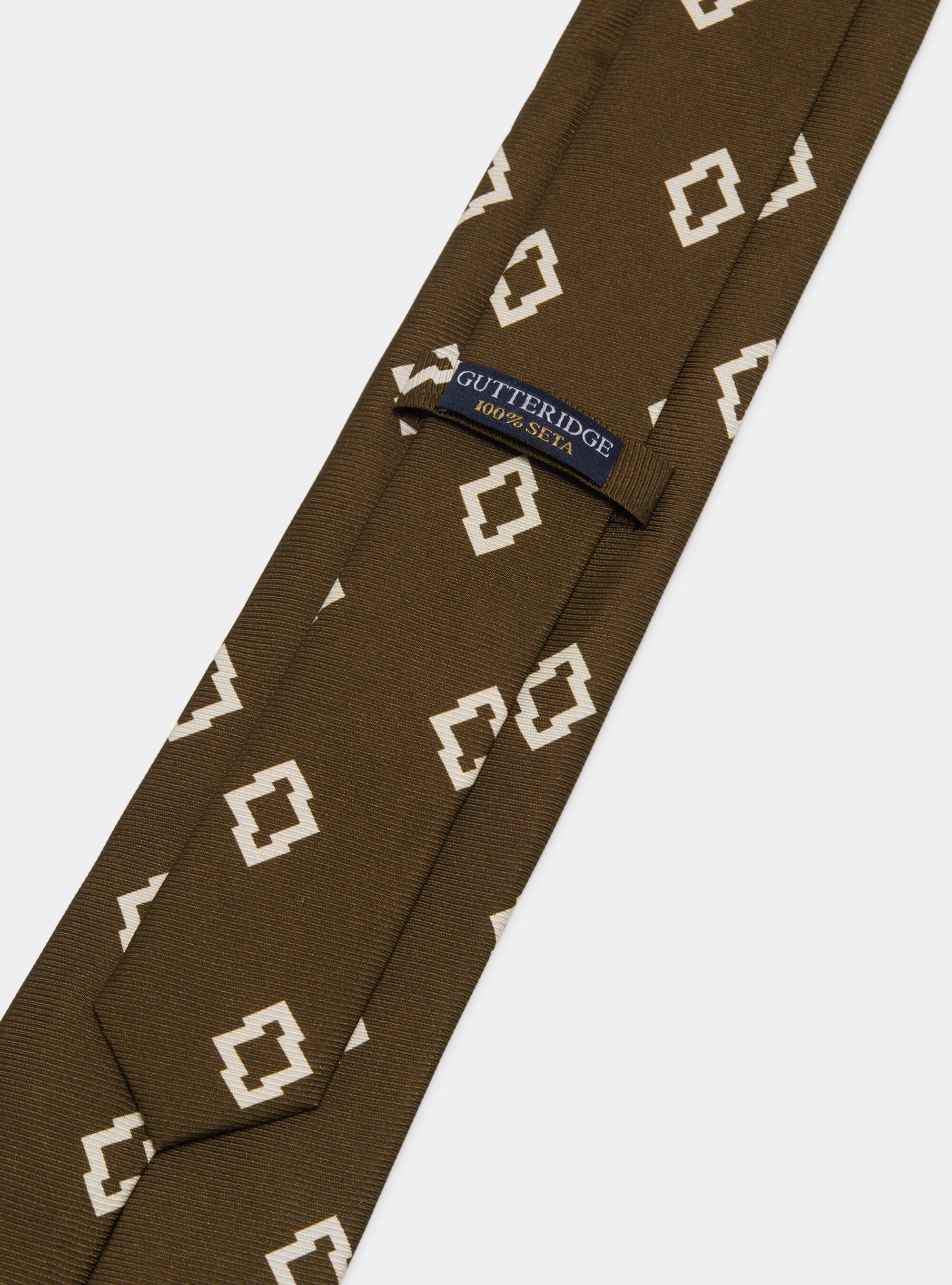 Corbata de seda con estampado &eacute;tnico, MARRON