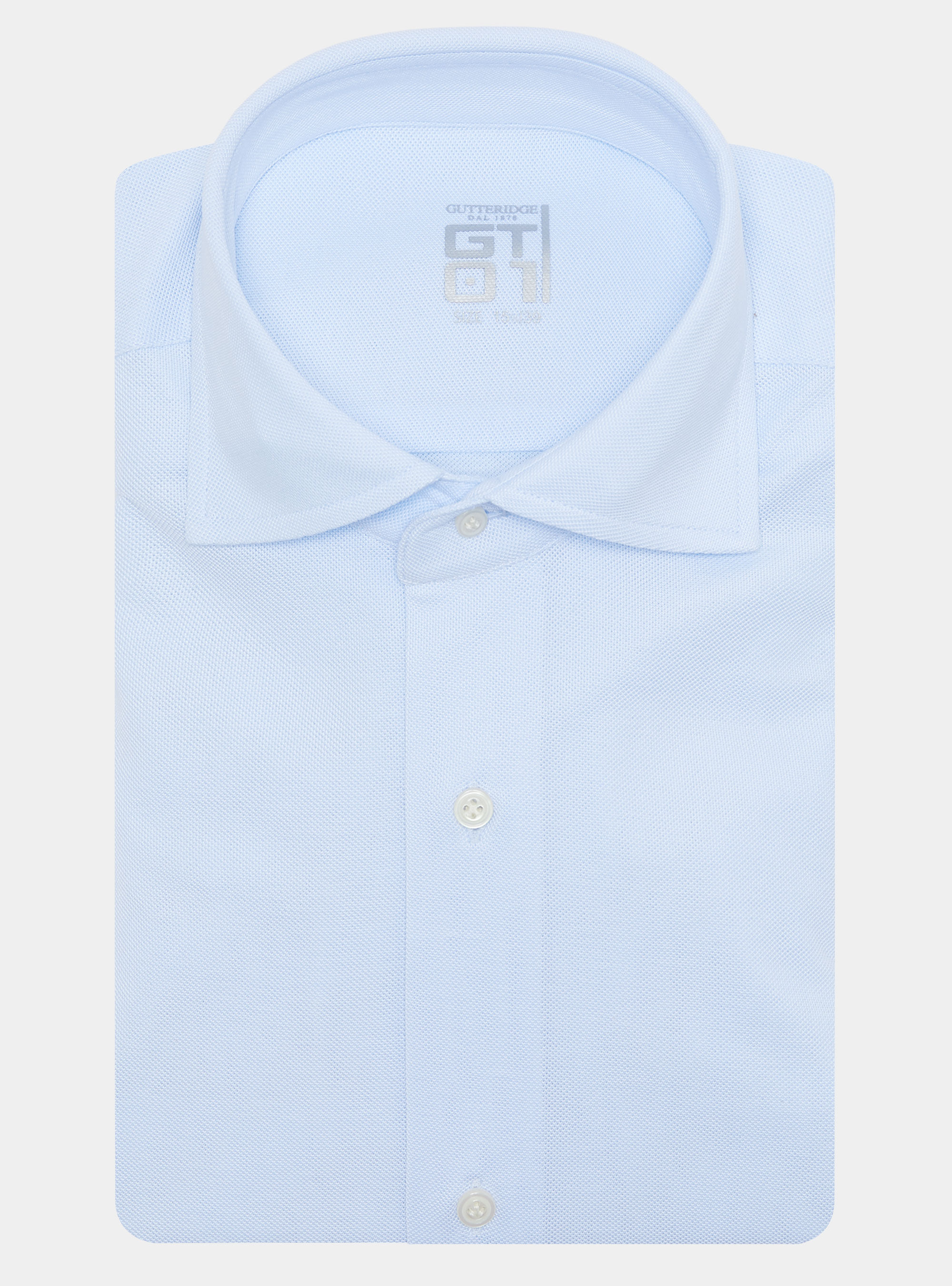 Camicia a polo GT01 in misto cotone piquet, AZZURRO