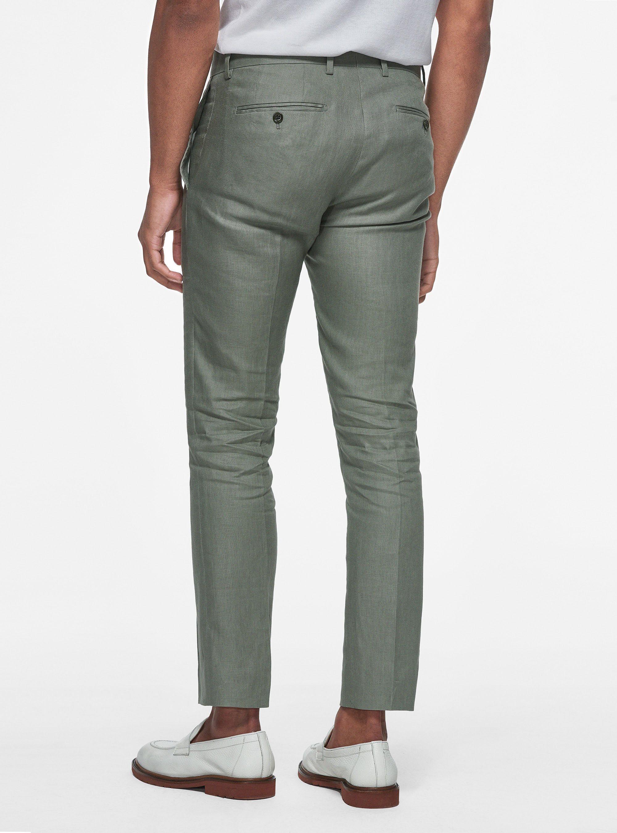 Pure linen trousers, SALVIA 0602C