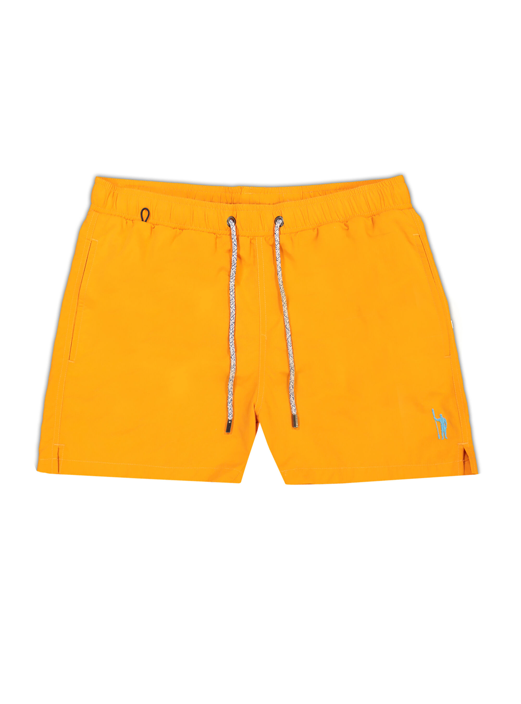 Maillot de bain basique de couleur unie avec broderie, ORANGE