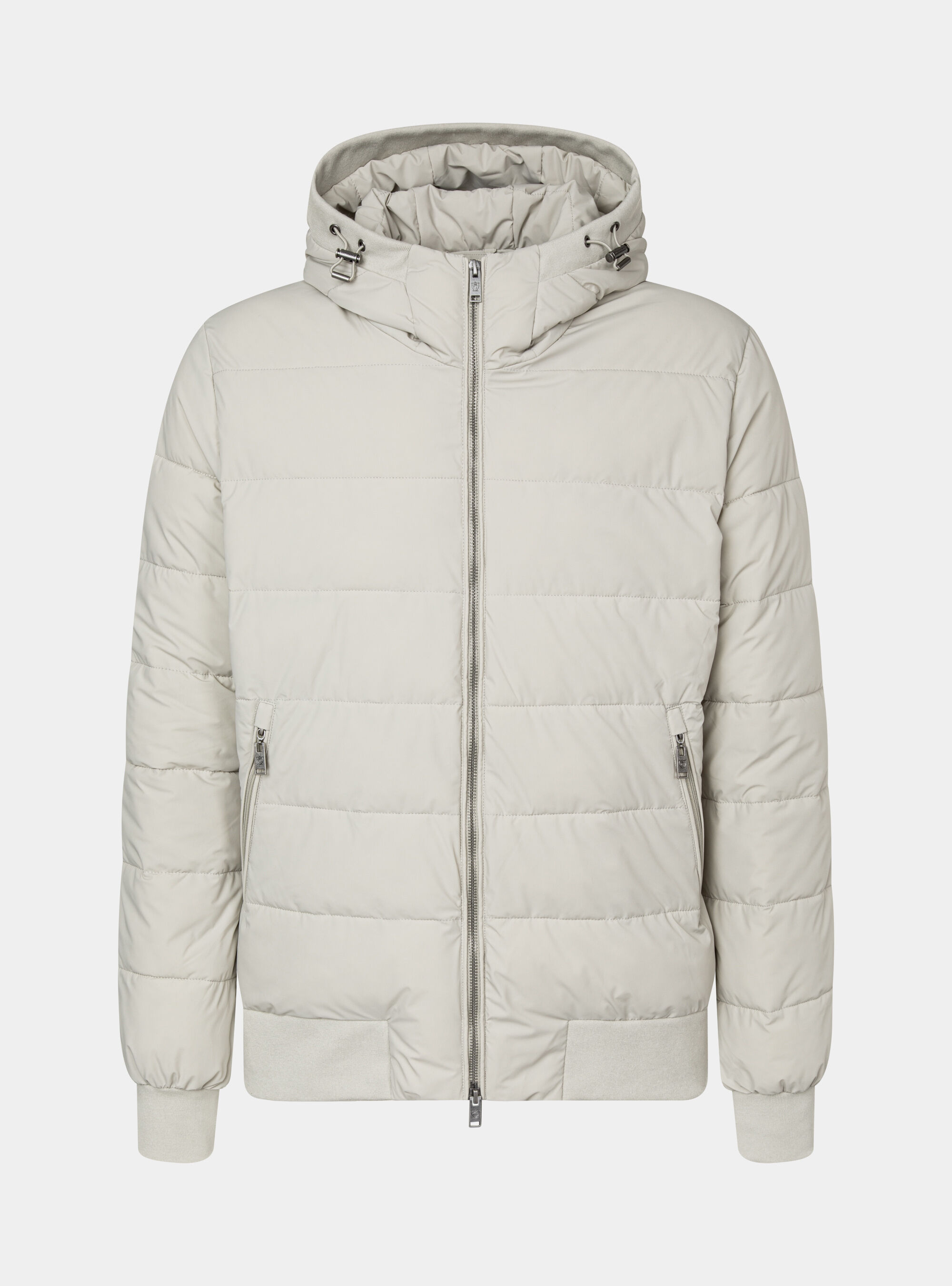 Padded bomber jacket with hood clearance
