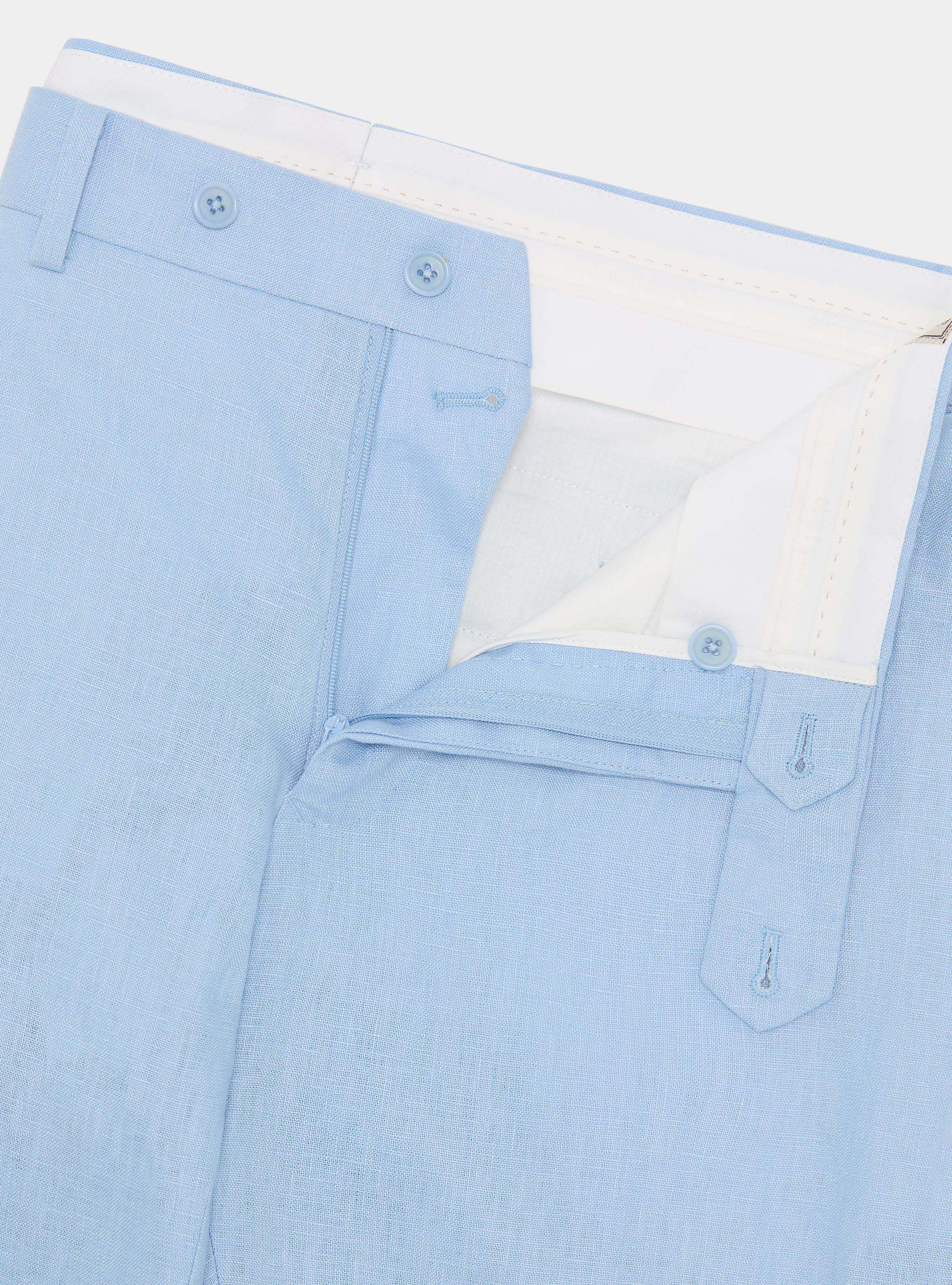 Pure linen suit trousers, 0266C AZZURRO