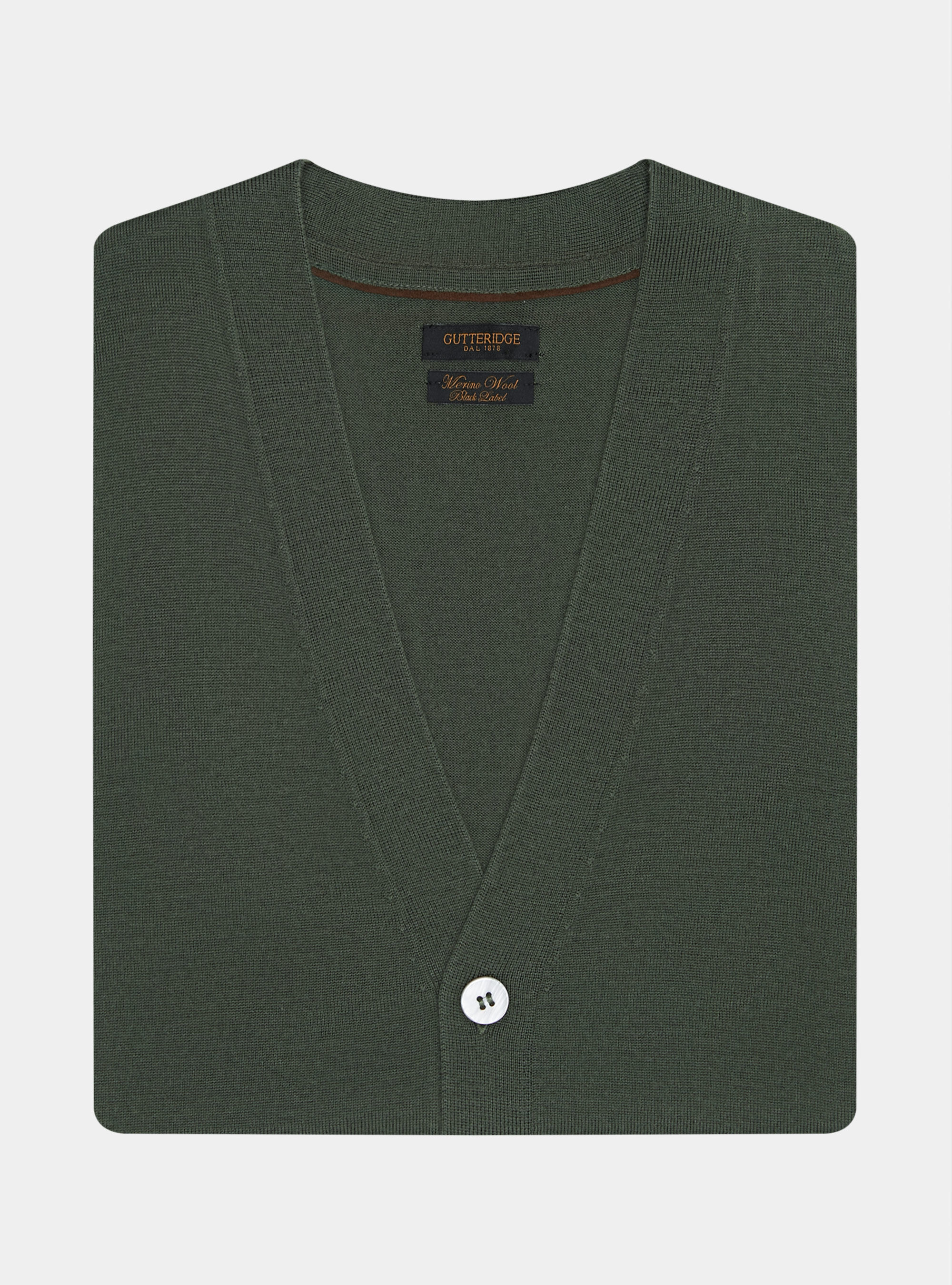 Gilet in maglia in pura lana merino extrafine, MILITARE 0609C