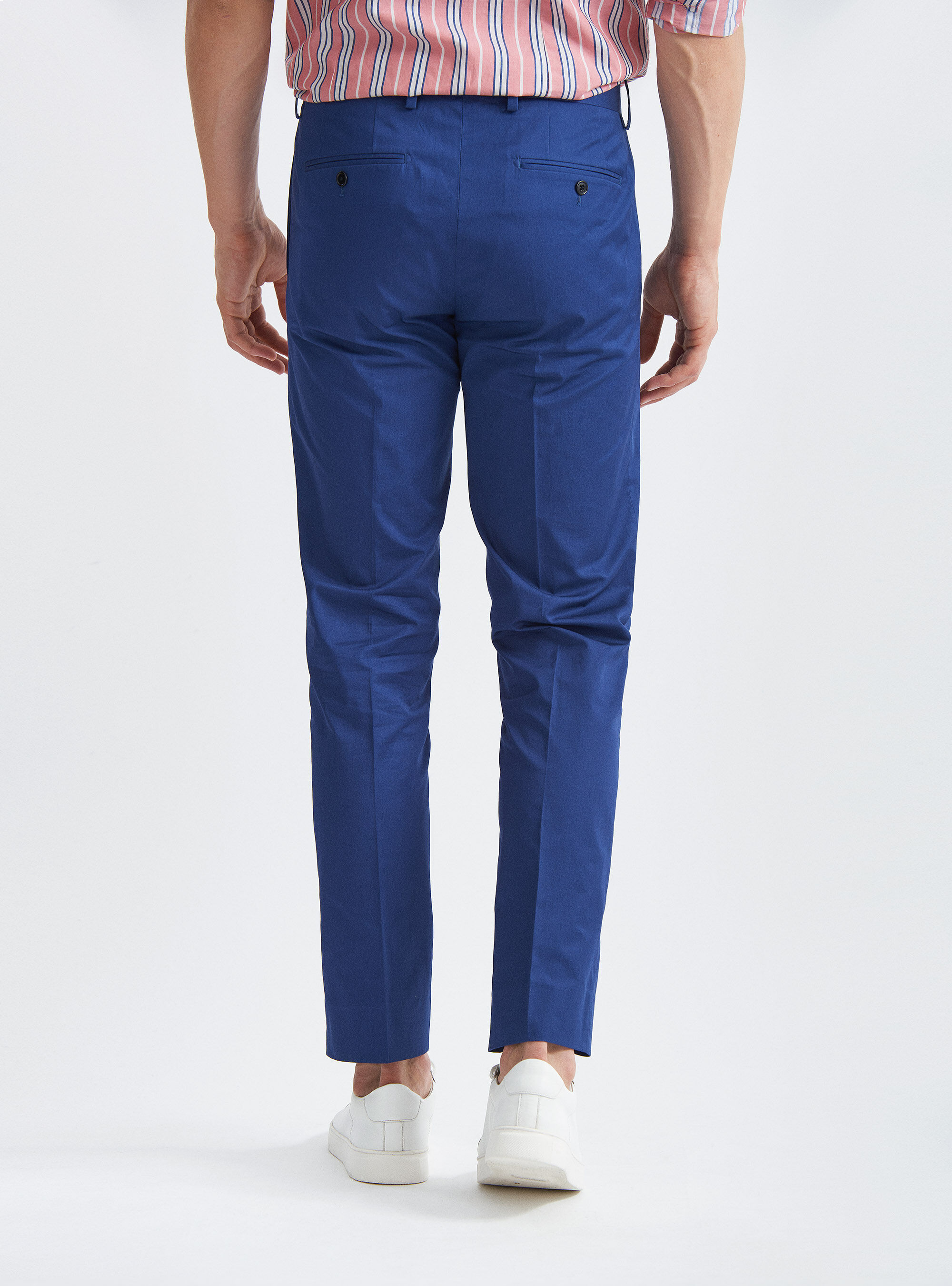 Pantaloni per abito in puro cotone, BLU