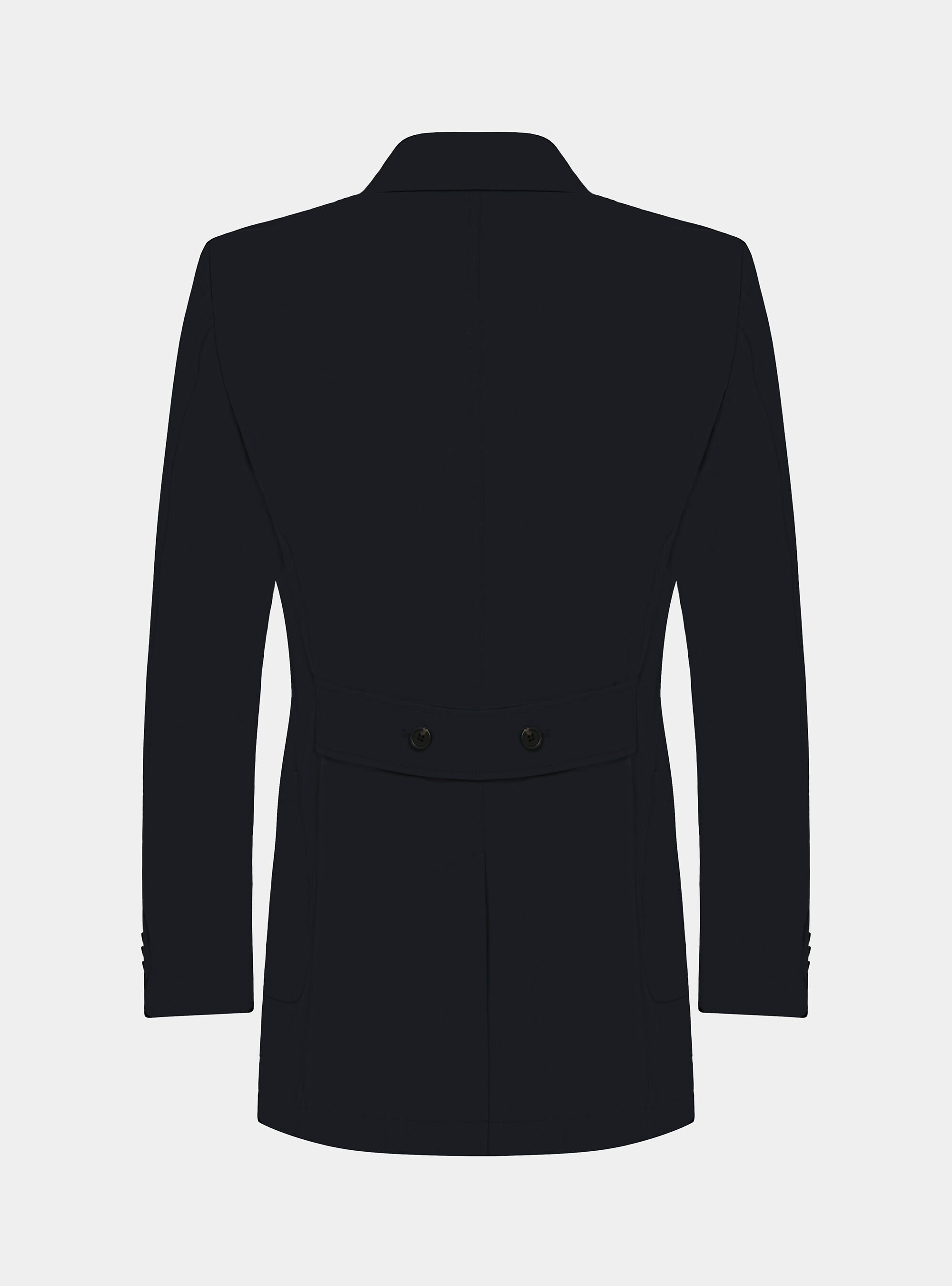 Impermeabile doppiopetto in tessuto tecnico, BLU NAVY