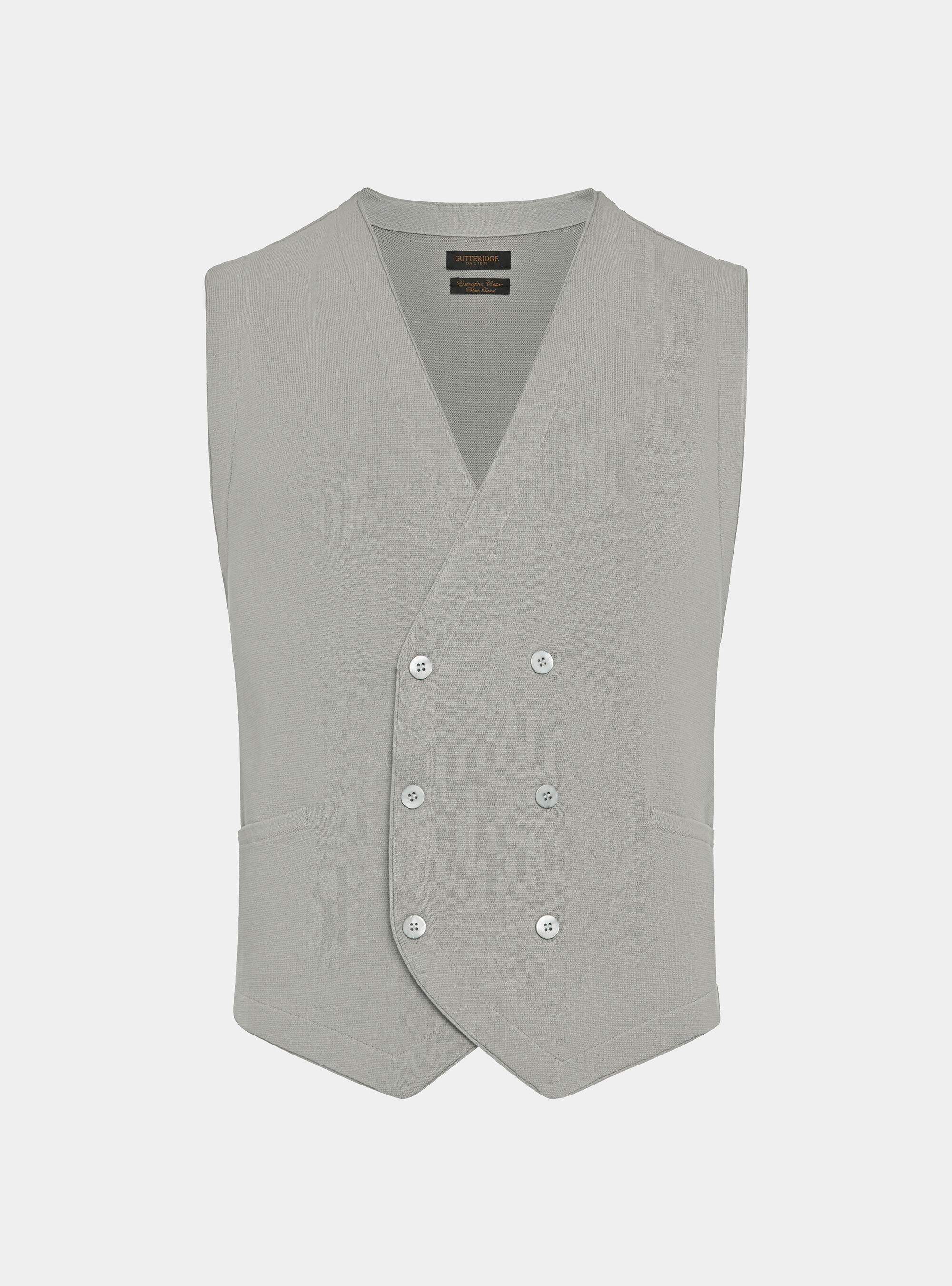 Gilet doppiopetto in maglia di cotone, PERLA 0178C