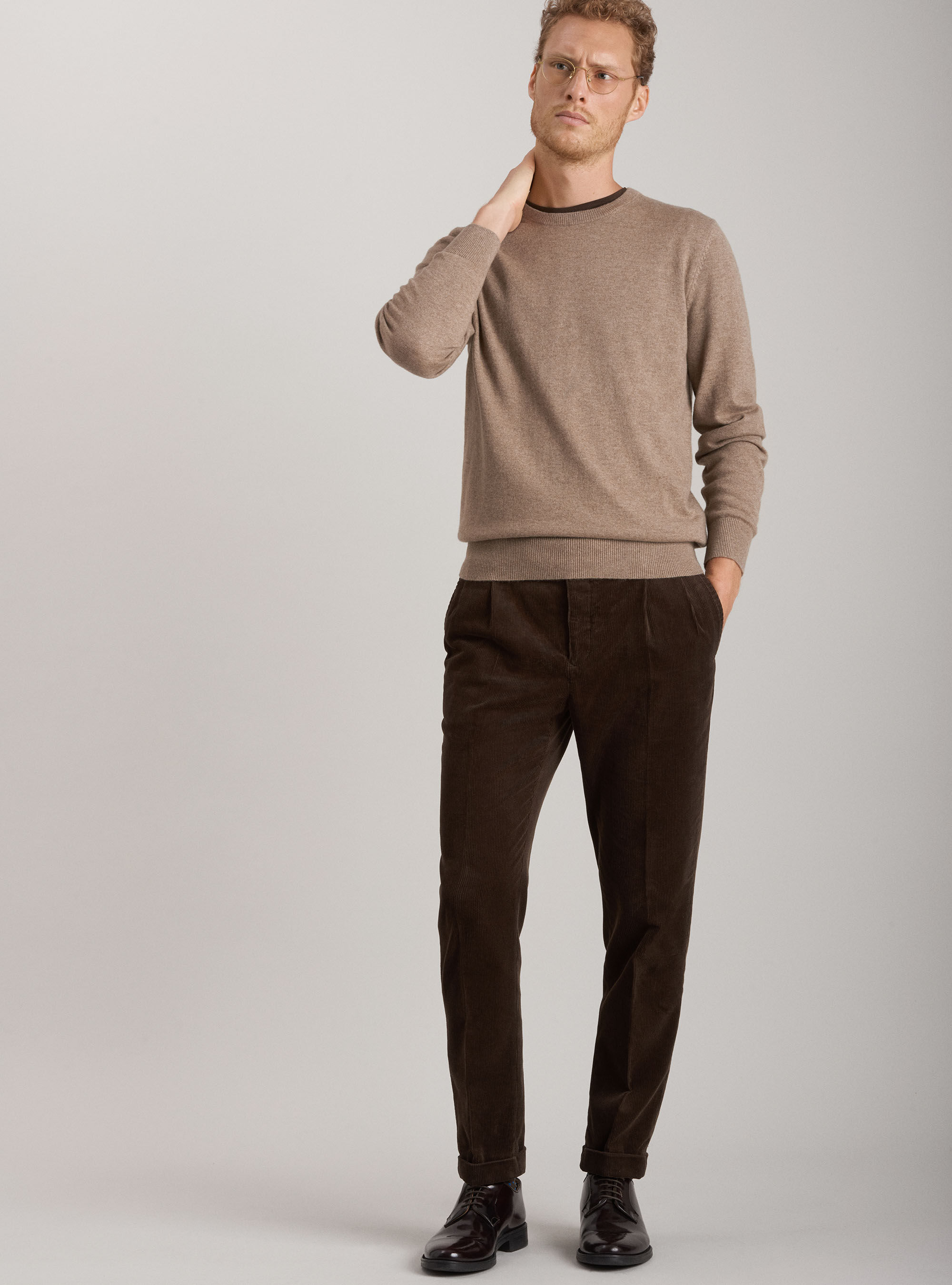 Pantaloni chino in velluto di cotone