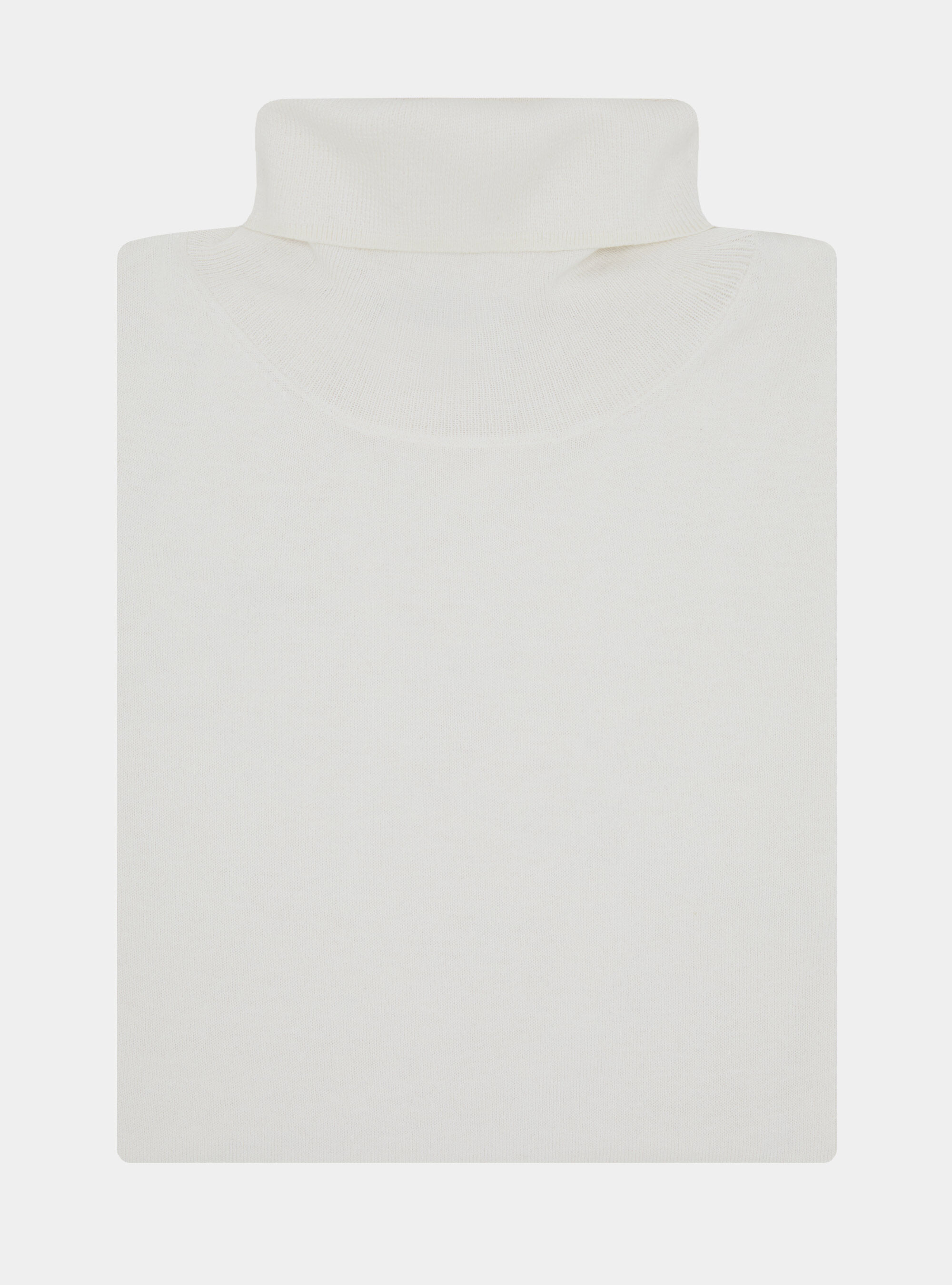 Silk and cashmere cotton turtleneck, WHITE