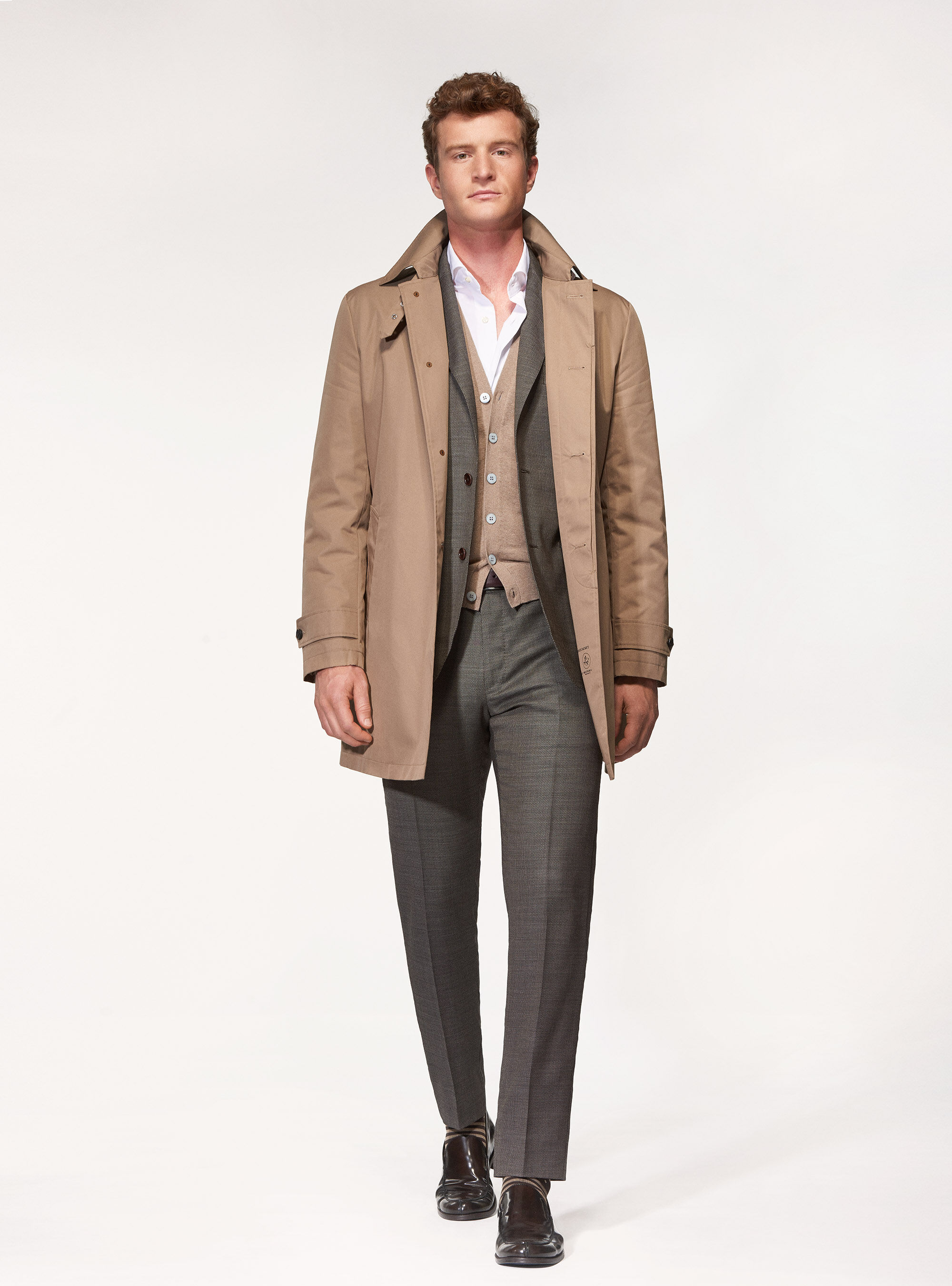 Mens single best sale breasted raincoat