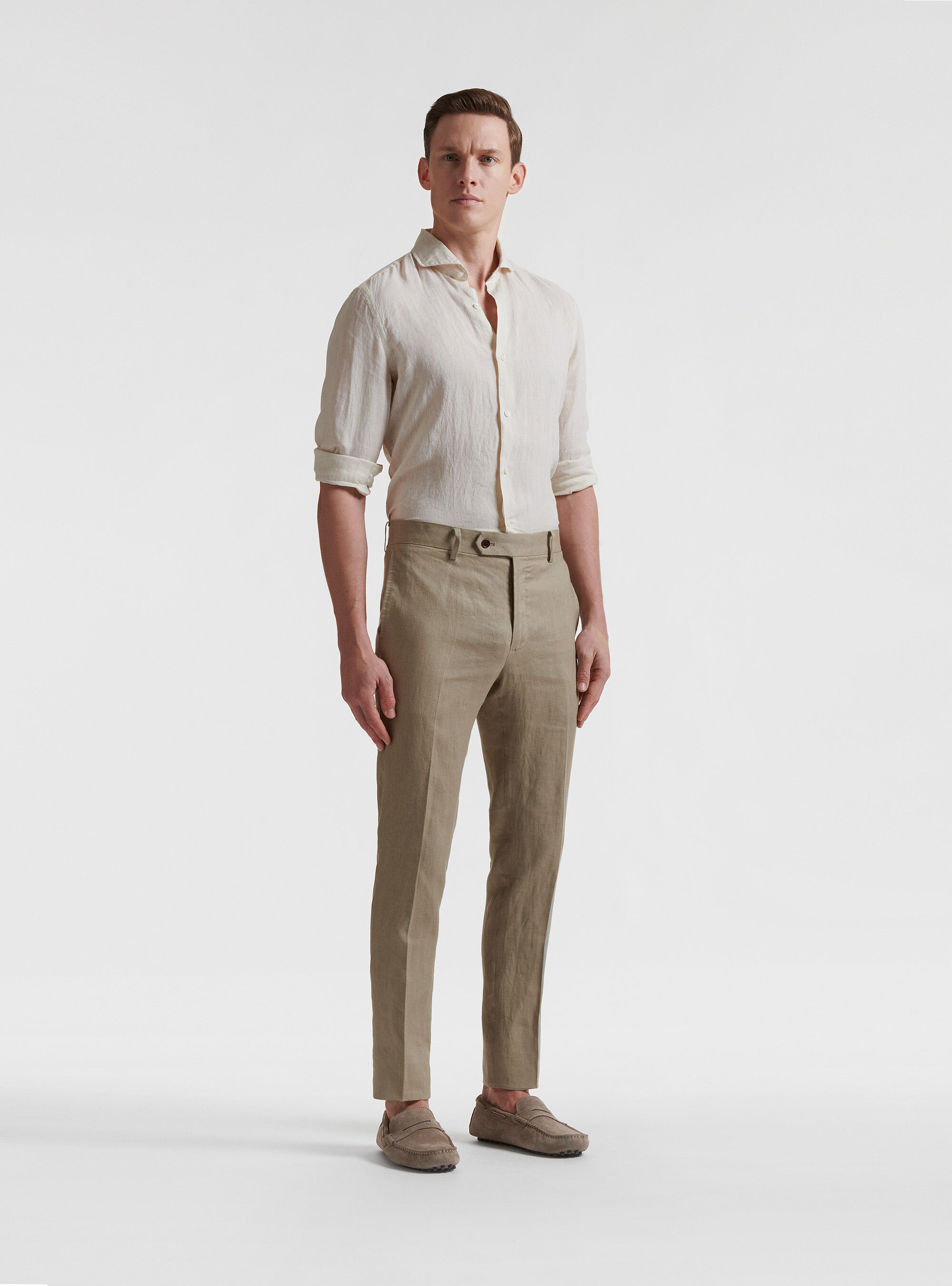 Pure linen suit trousers, MUD