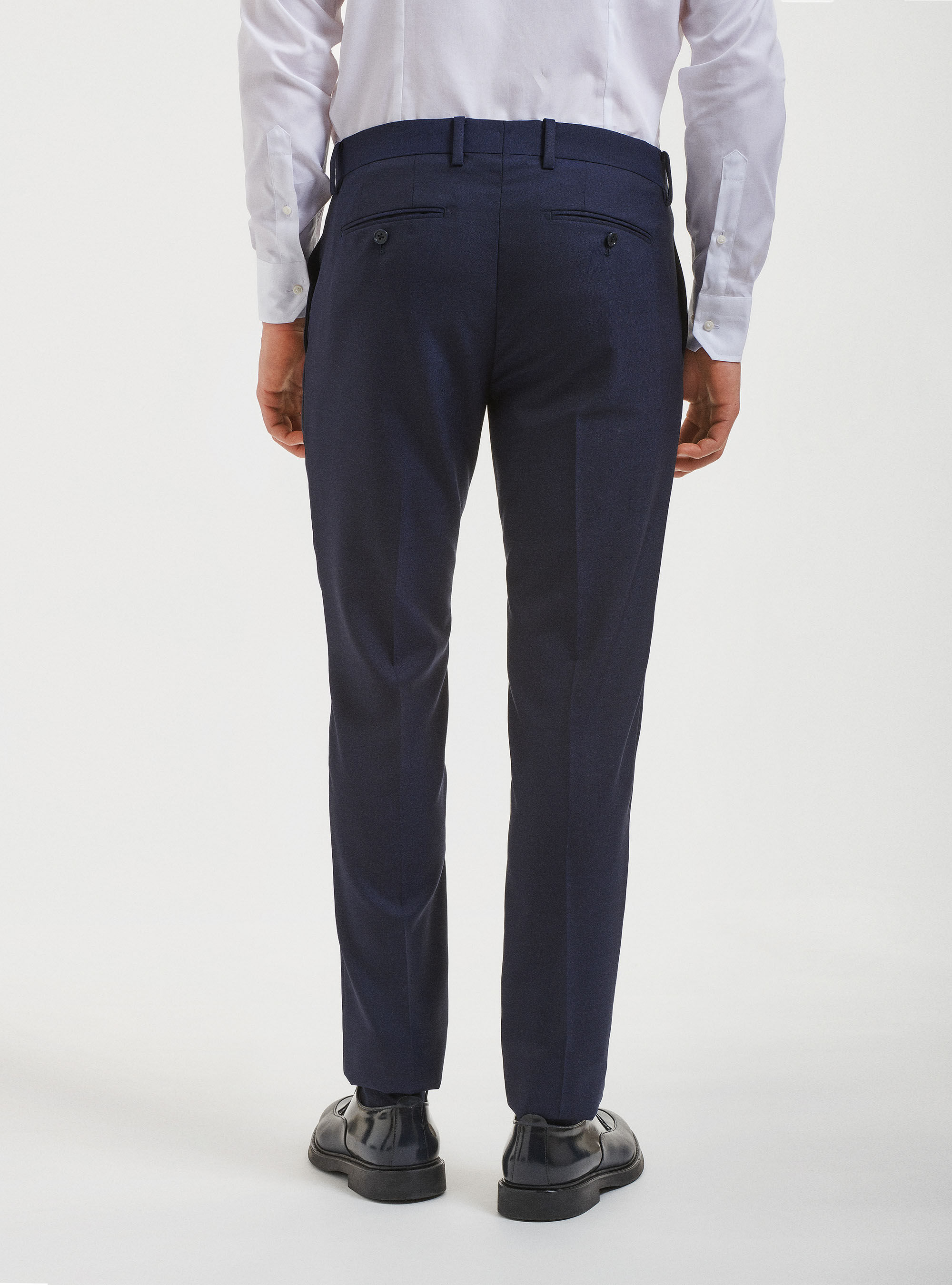 Pantaloni per abito in pura lana Vitale Barberis Canonico, BLU NAVY