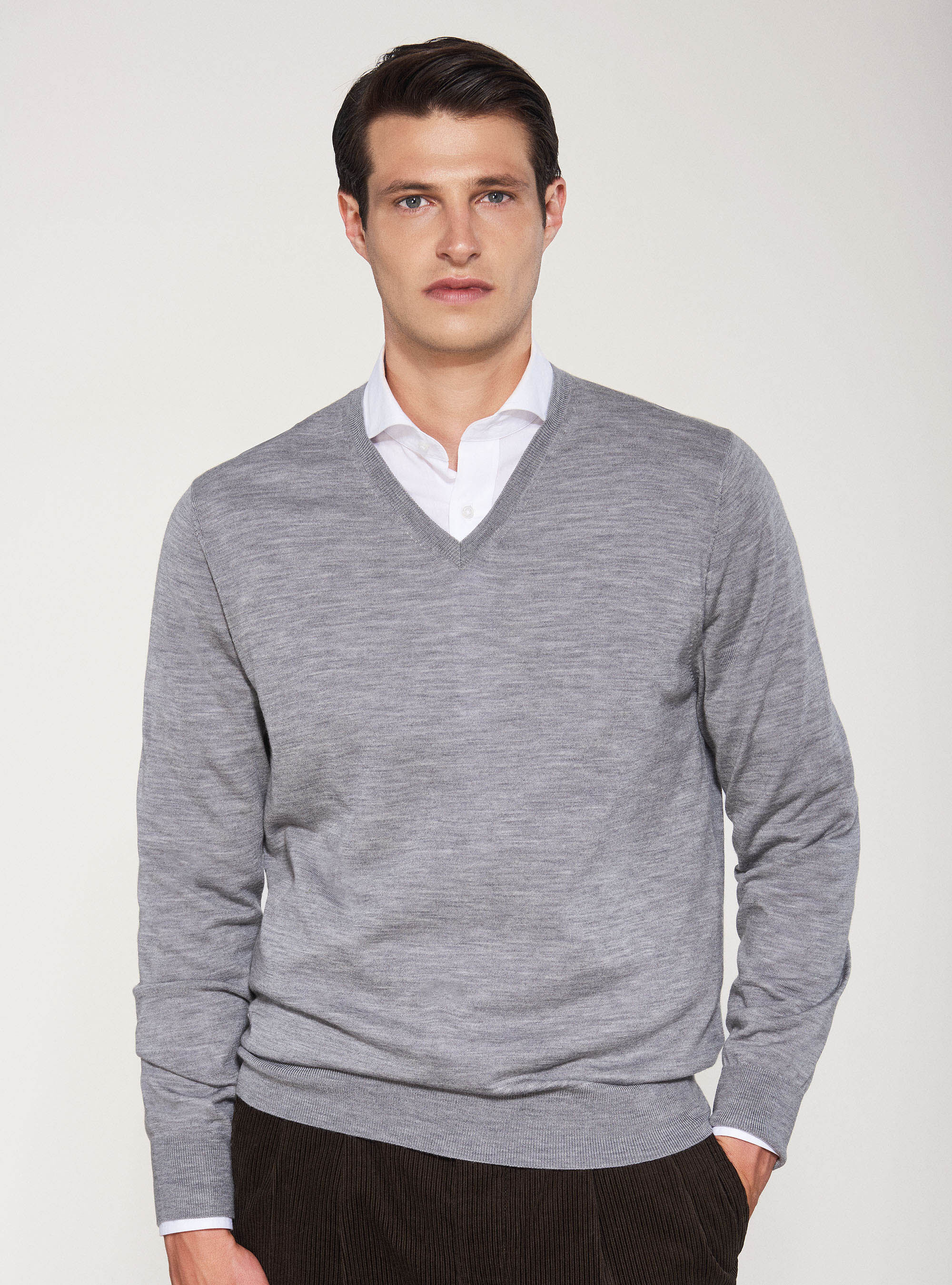 Mens merino wool v neck cheap