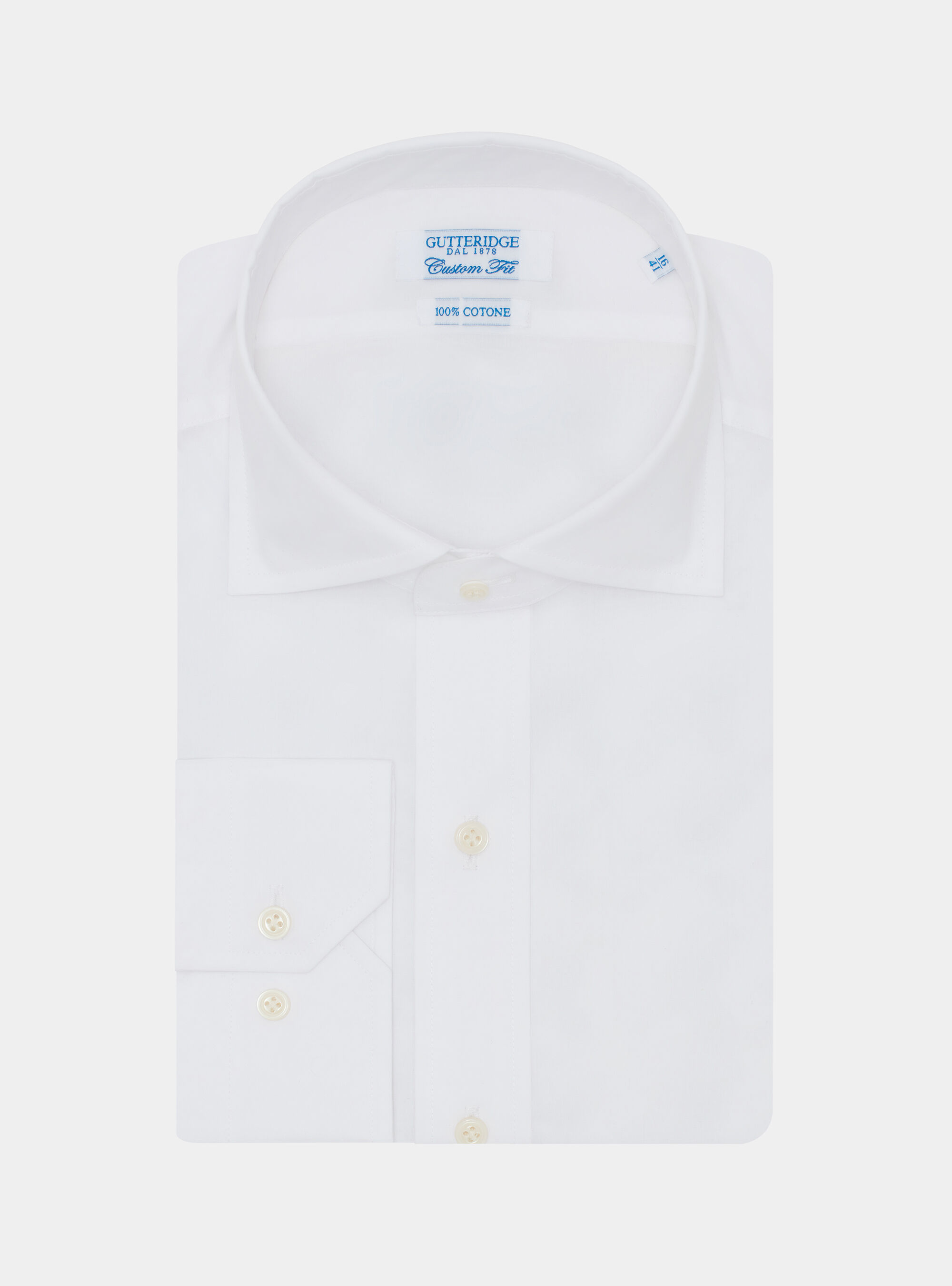 Camicia custom fit in popeline di cotone, BIANCO