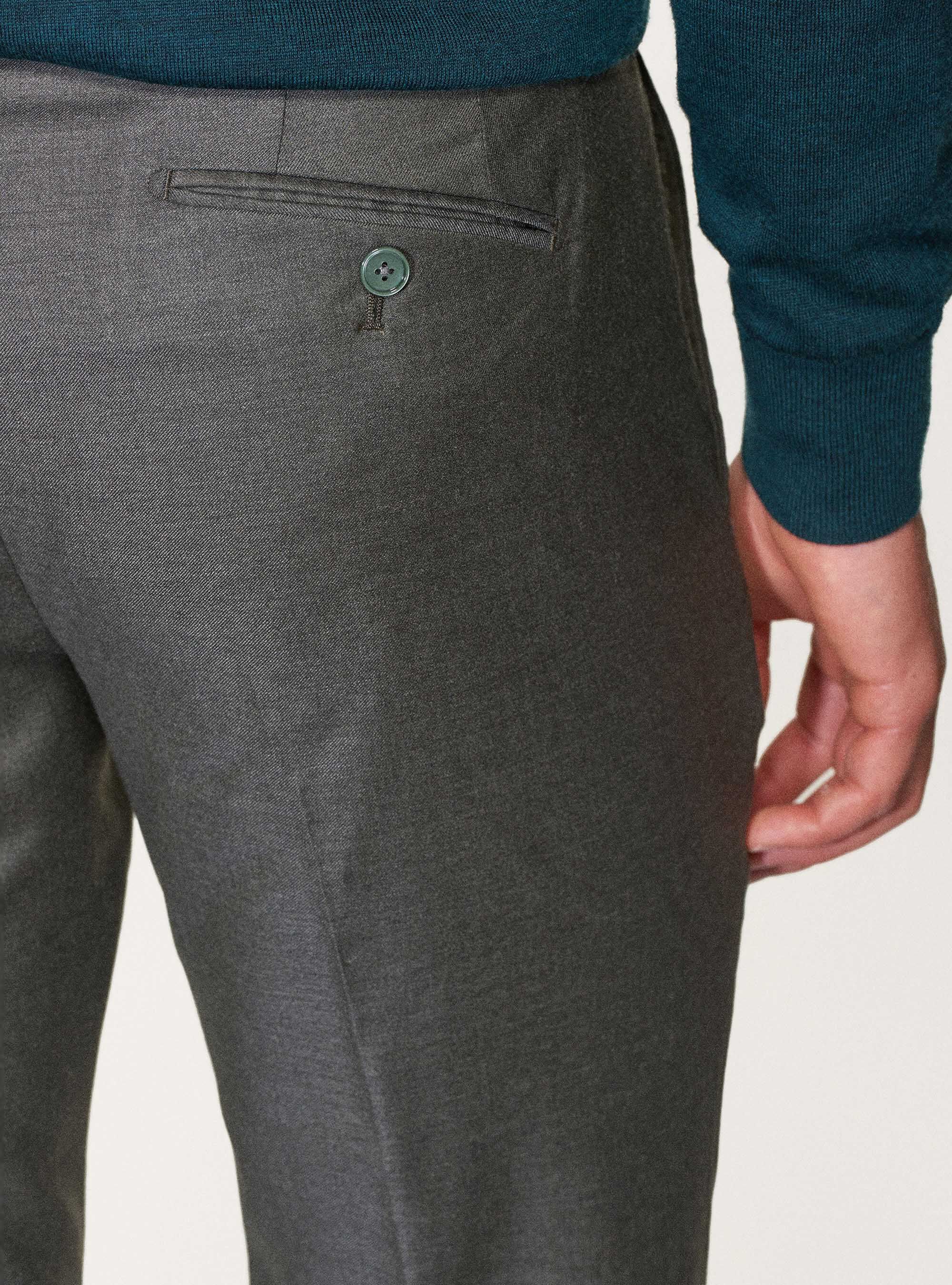Suit trousers in pure superfine wool 110's Vitale Barberis Canonico, GREEN
