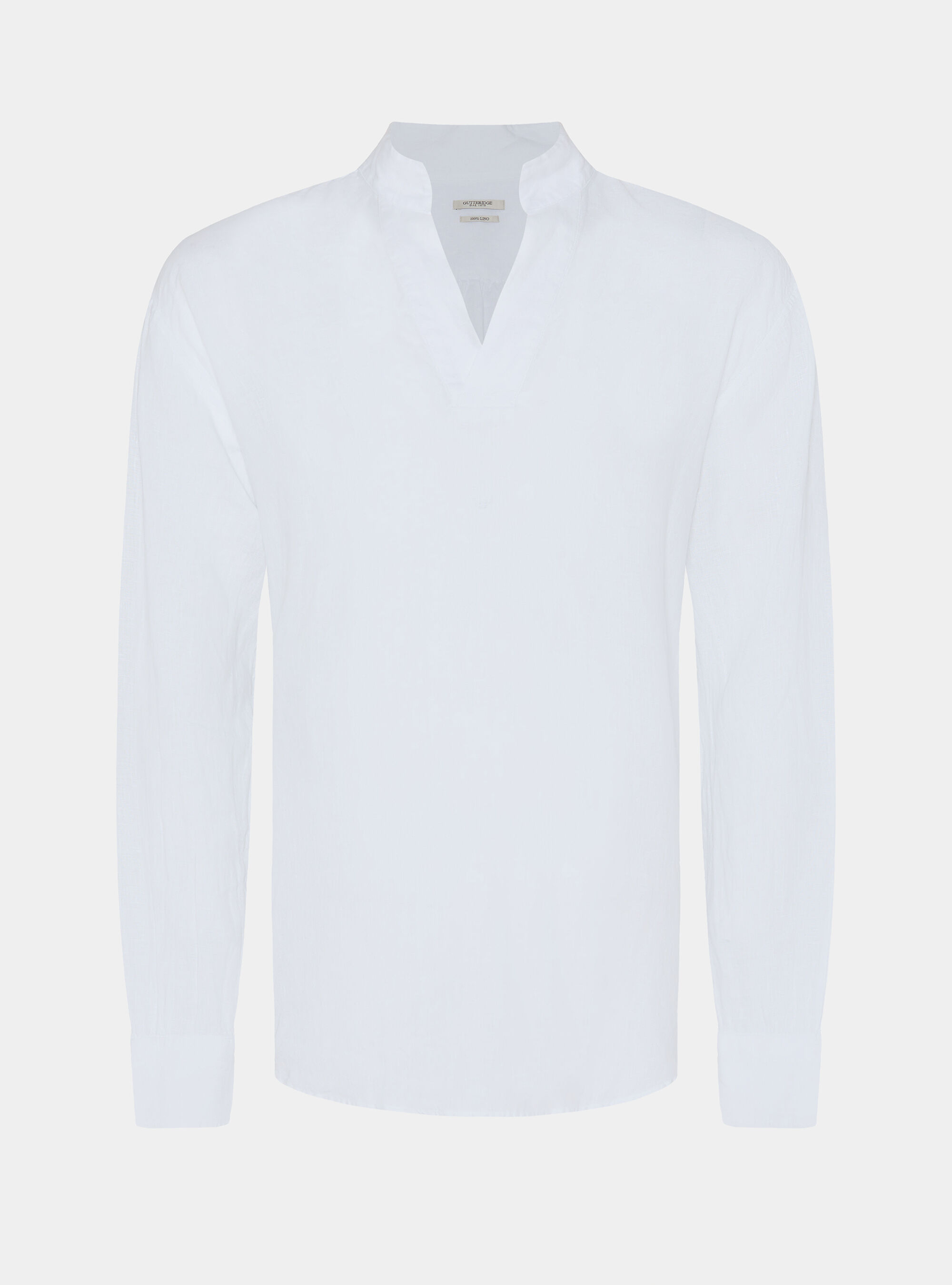 Pure linen shirt with wing collar, WHITE