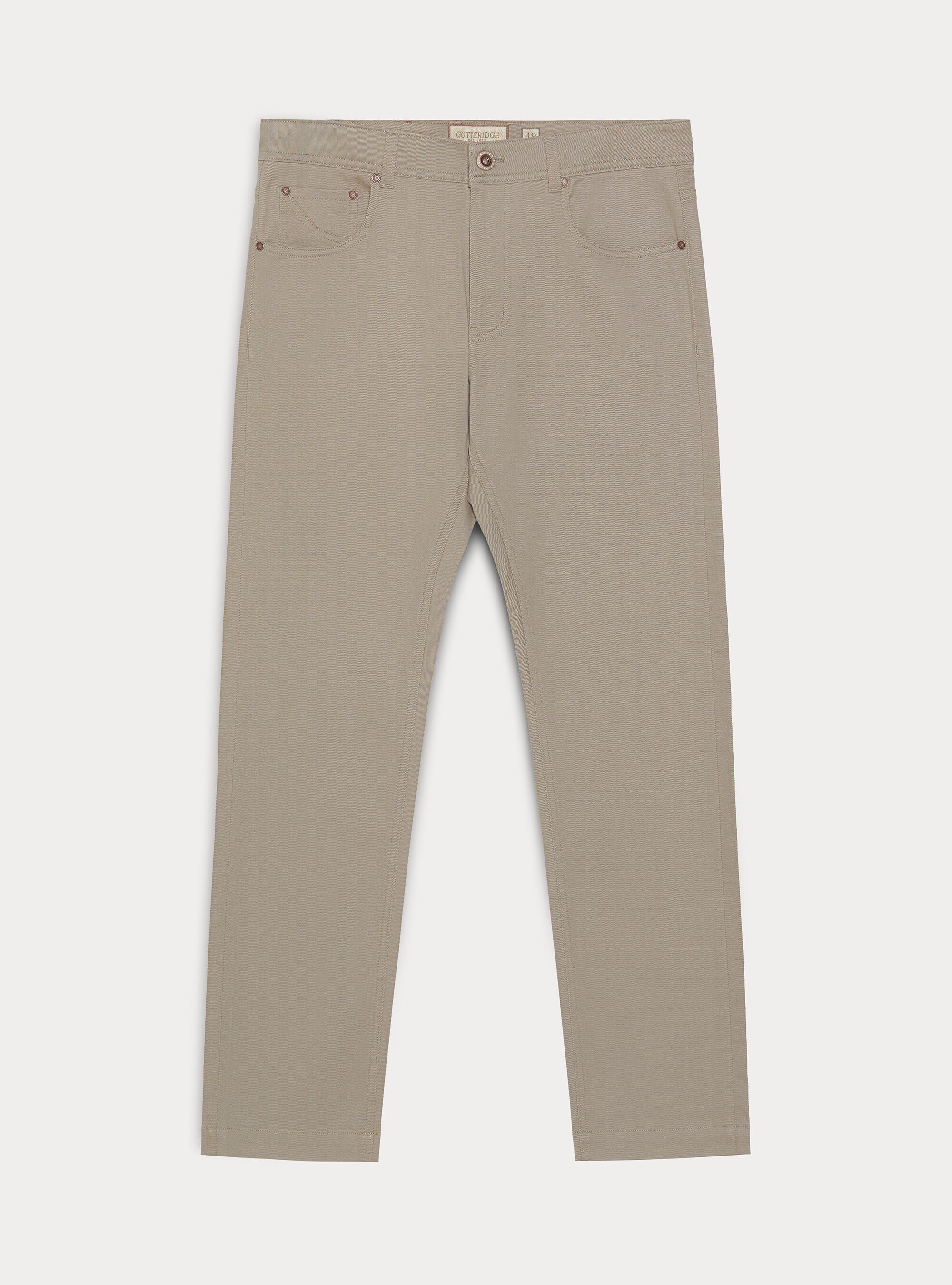 Pantaloni 5 tasche in misto cotone armaturato, FANGO 0568C