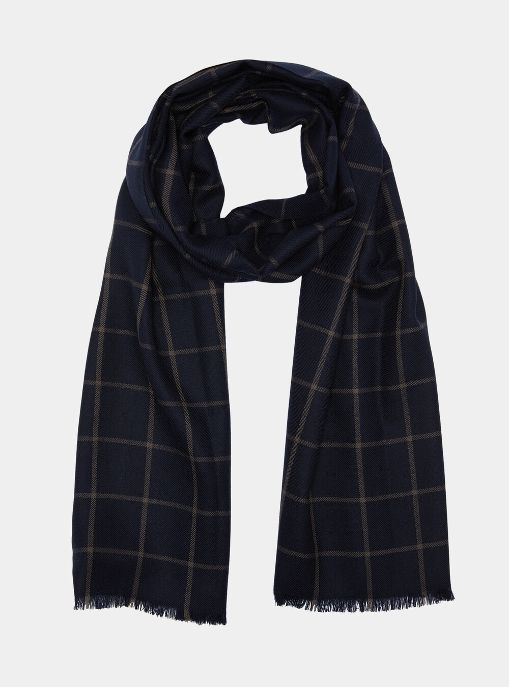 Sciarpa in lana a fantasia, BLU NAVY Sciarpa in lana a fantasia