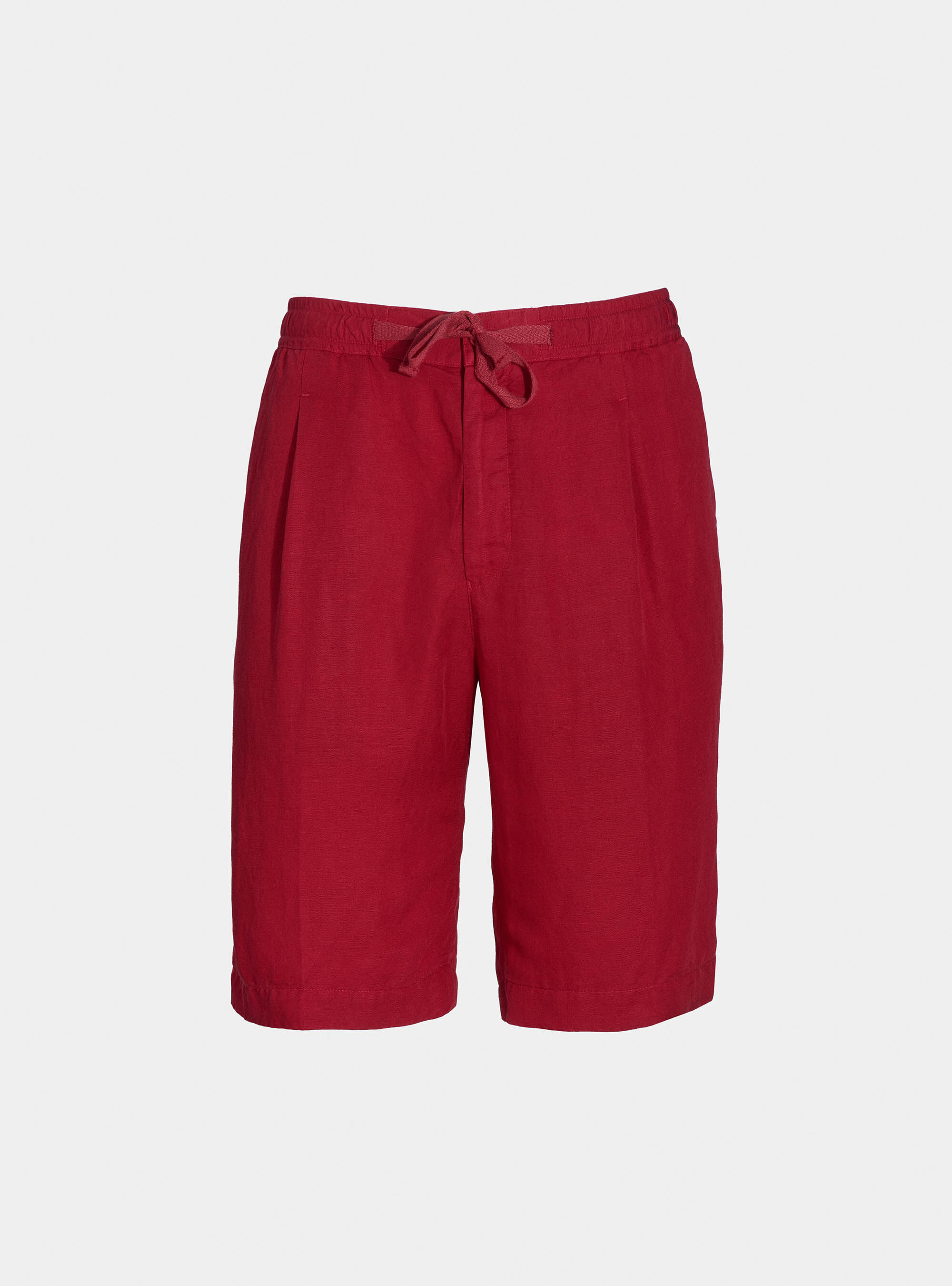Linen blend bermuda shorts with drawstrings, 0321C CILIEGIA