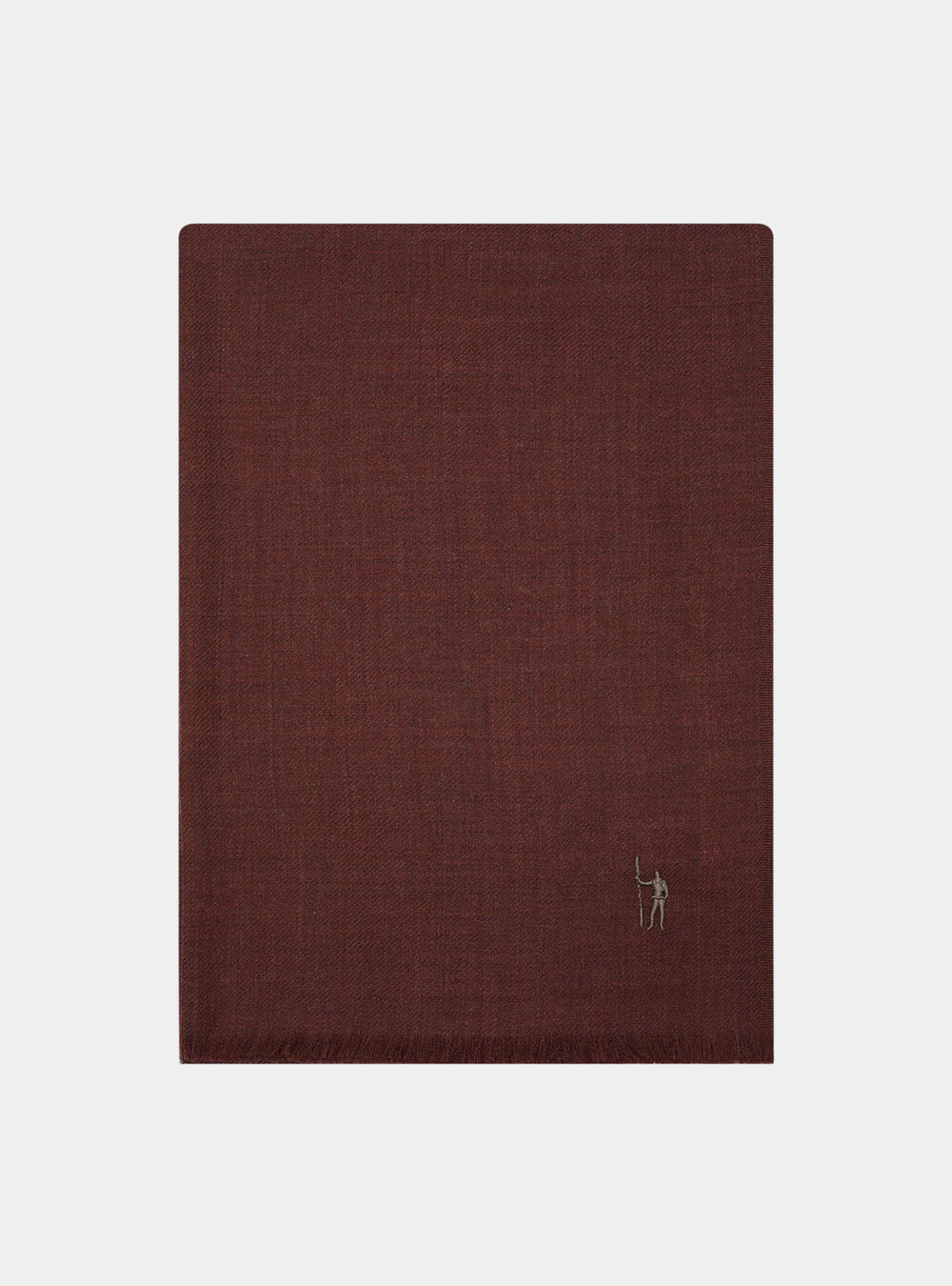 Sciarpa in lana con ricamo, MATTONE Sciarpa in lana con ricamo