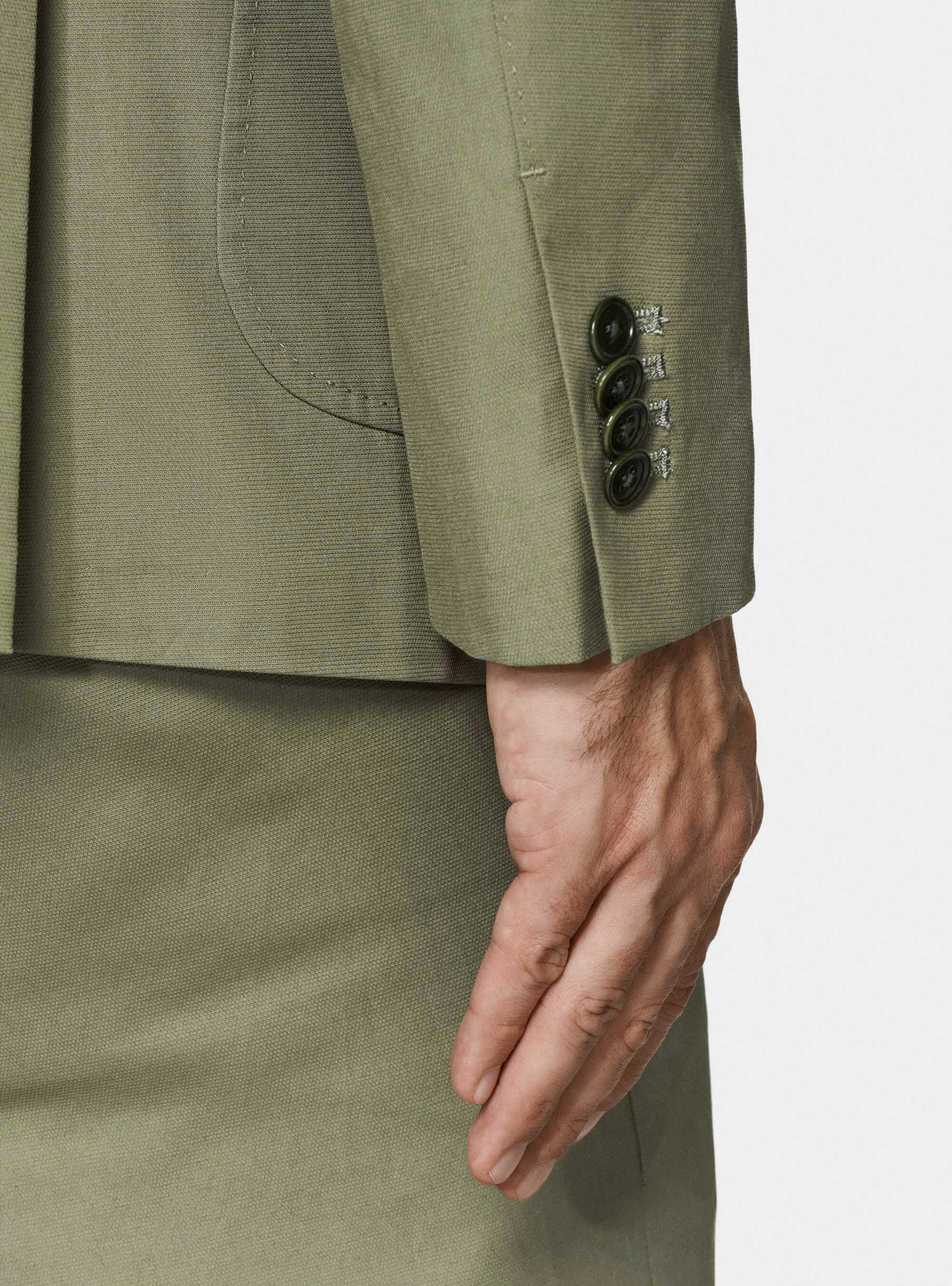 Giacca abito in cotone armaturato, SALVIA 0602C