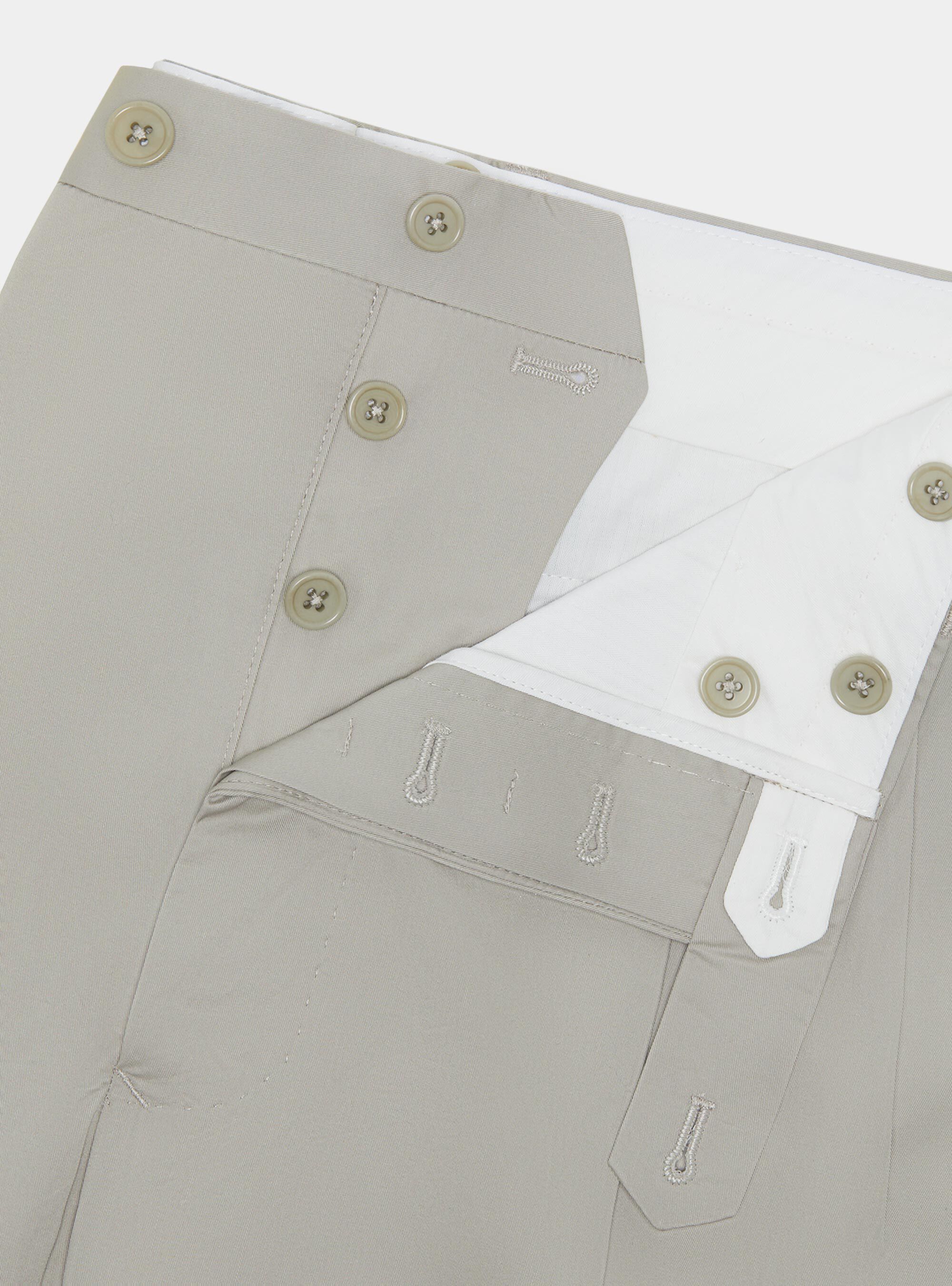 Pantaloni con pince in cotone popeline, ECRU