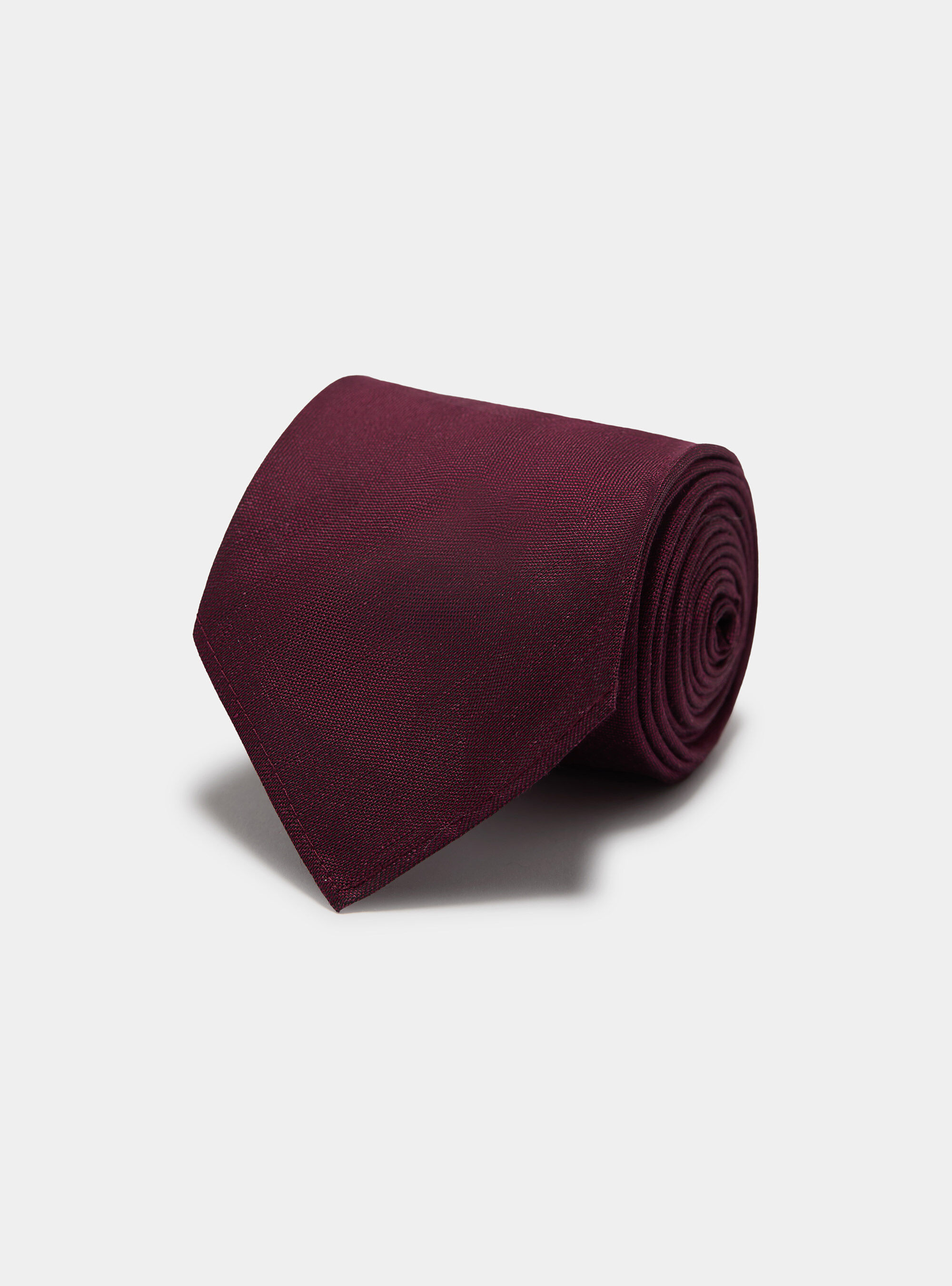 Cravatta in seta e lino, BORDEAUX