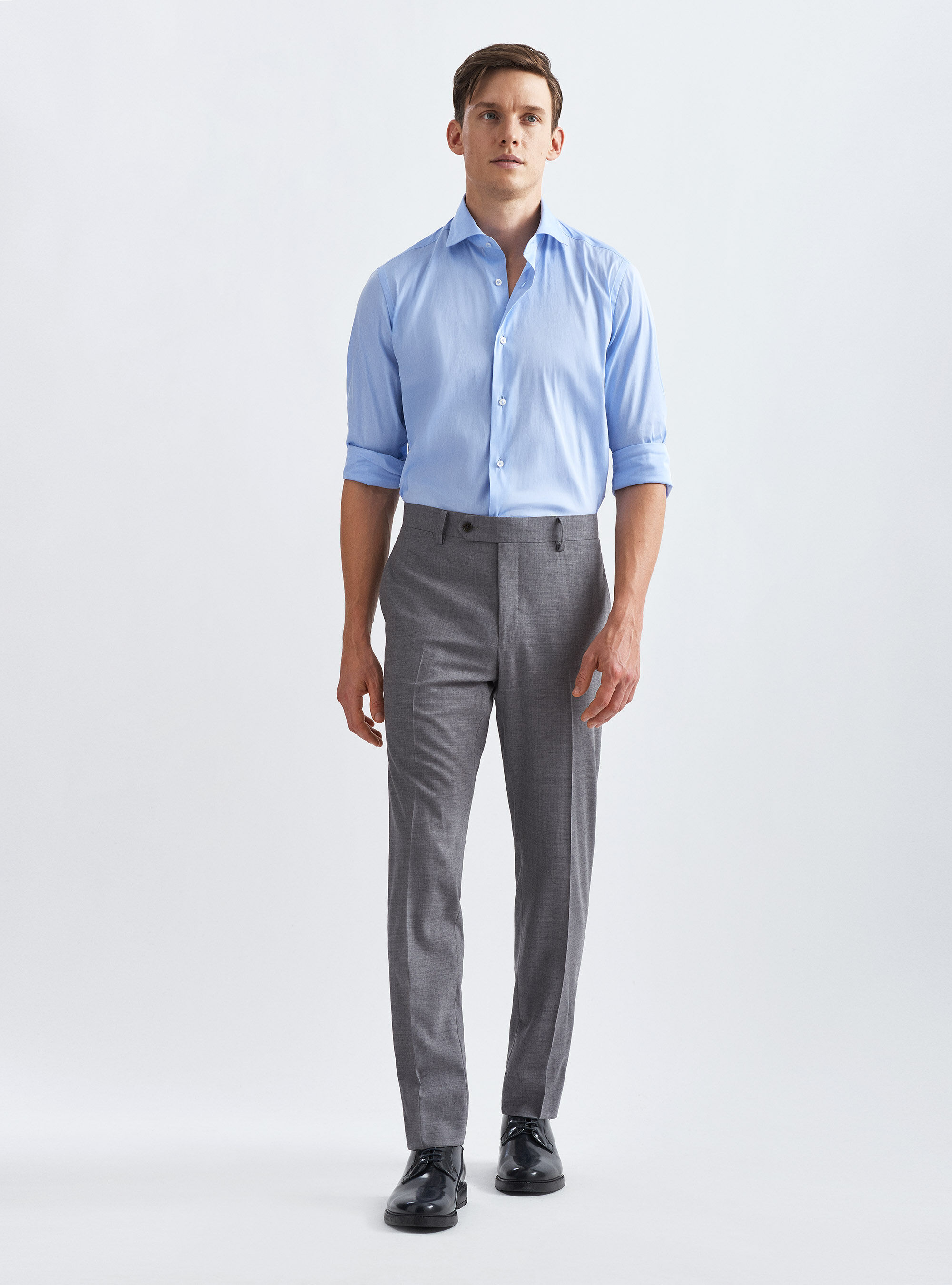 Fresh wool suit trousers, LIGHT GREY MELANGE