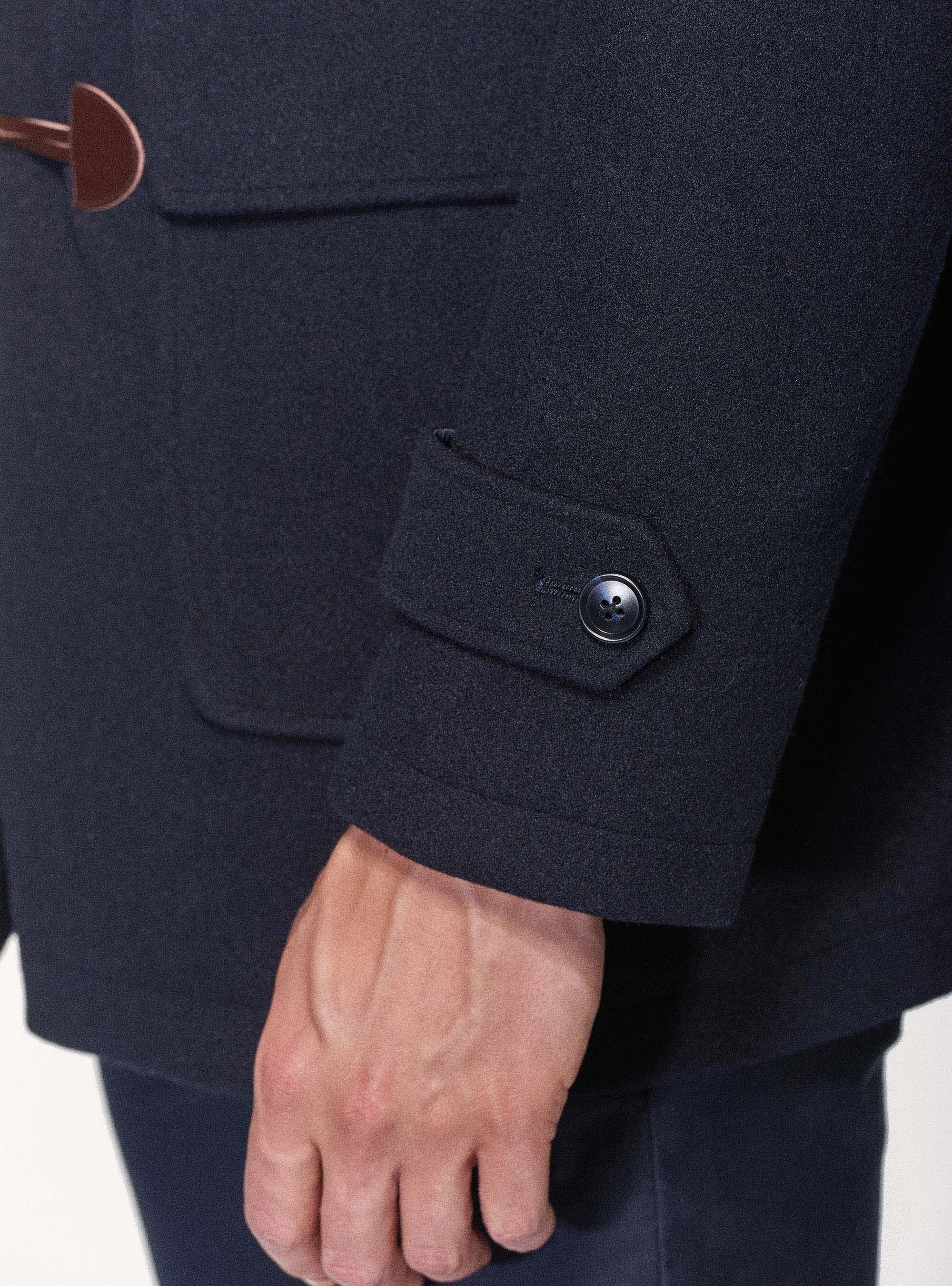 Hooded duffle coat in wool blend