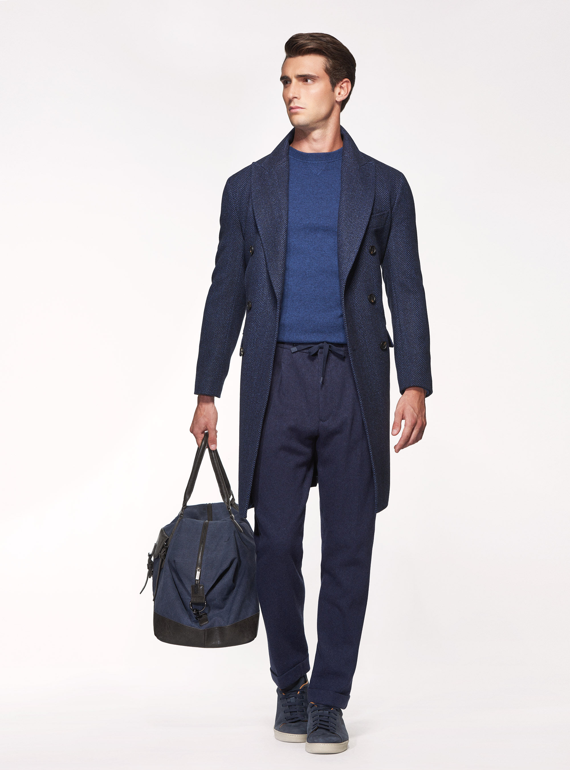 Herringbone wool cashmere 2025 blend trench coat