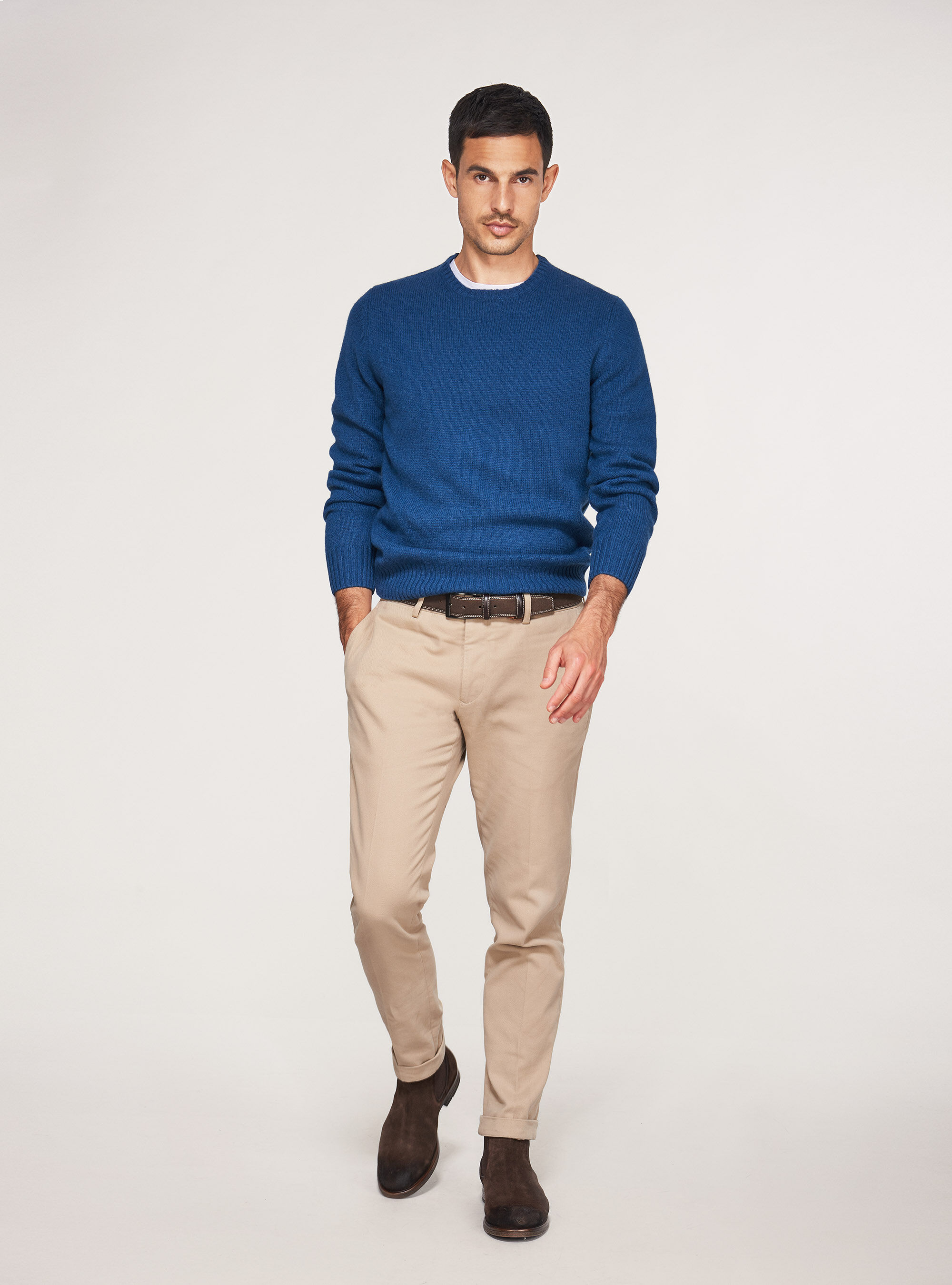 Maglia girocollo 100% lana shetland, BASALTO