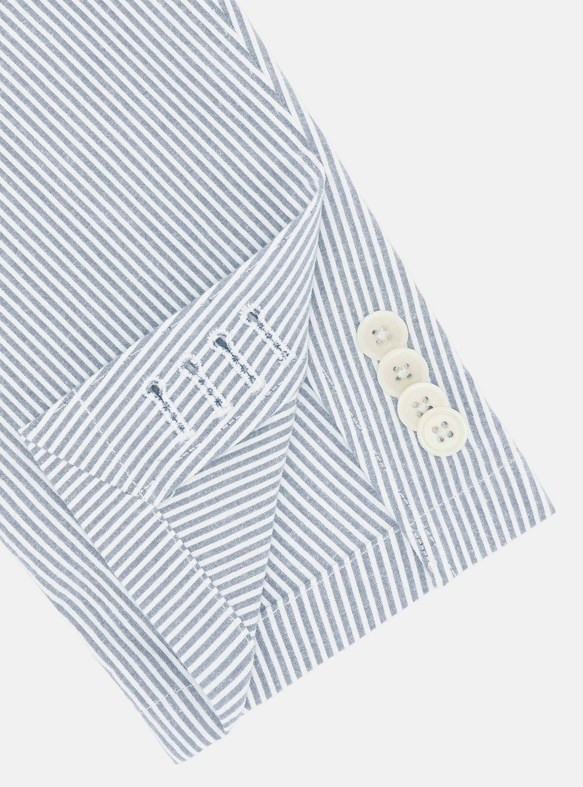 Giacca in cotone seersucker rigato, BLU