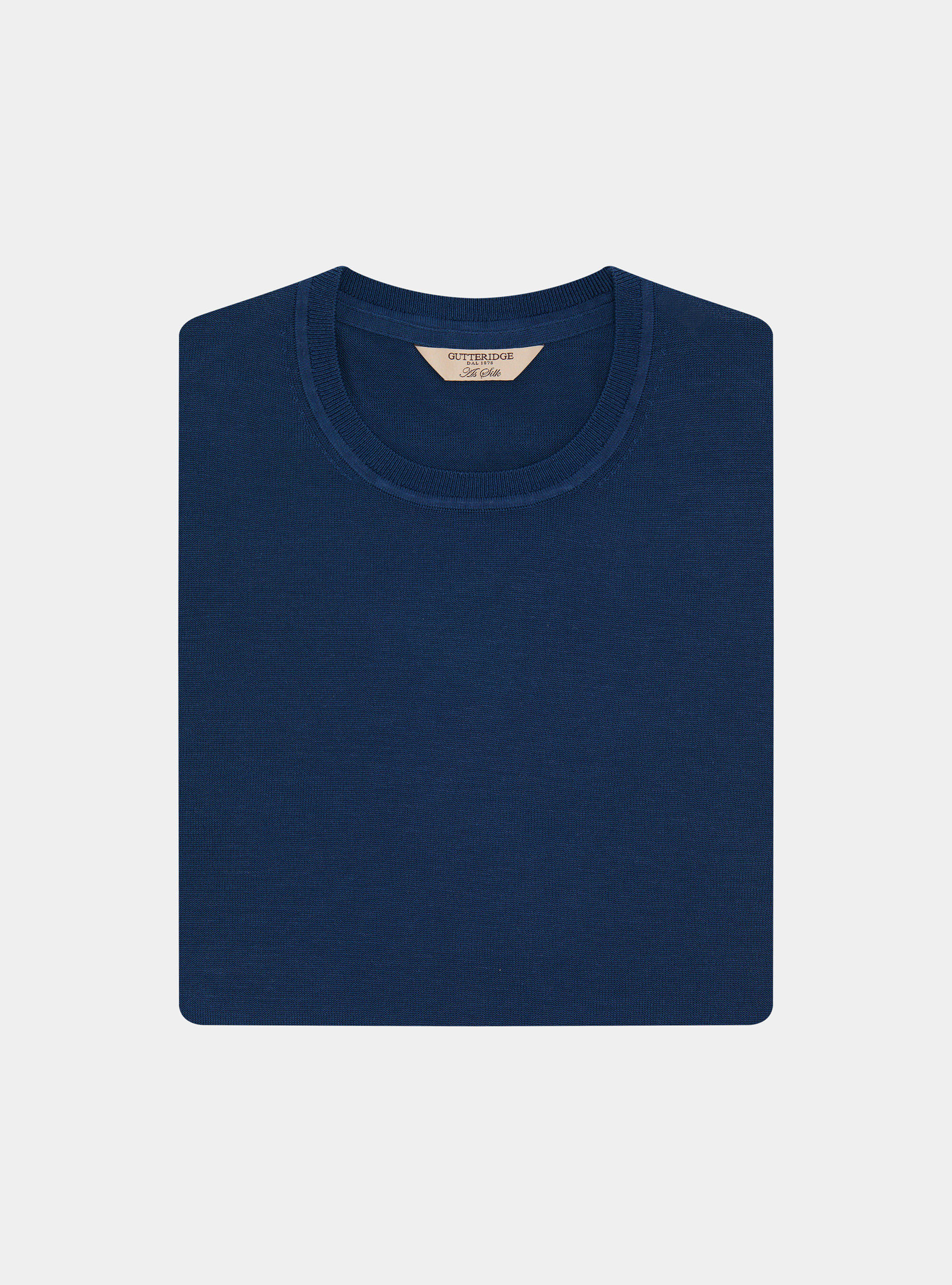 Cotton and silk crew neck sweater, INK