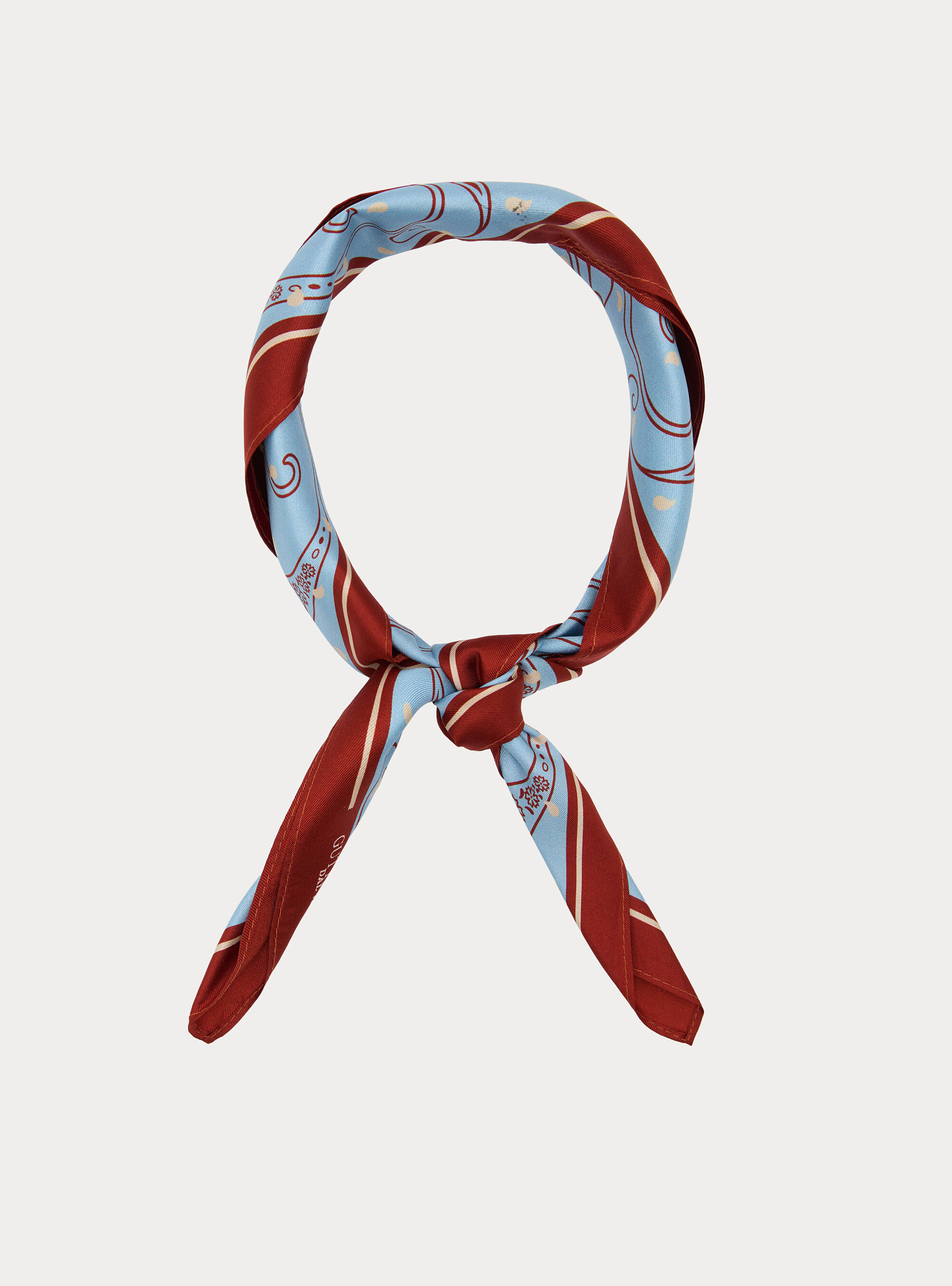 Foulard in seta stampata fantasia macro paisley, LIGHT BLUE