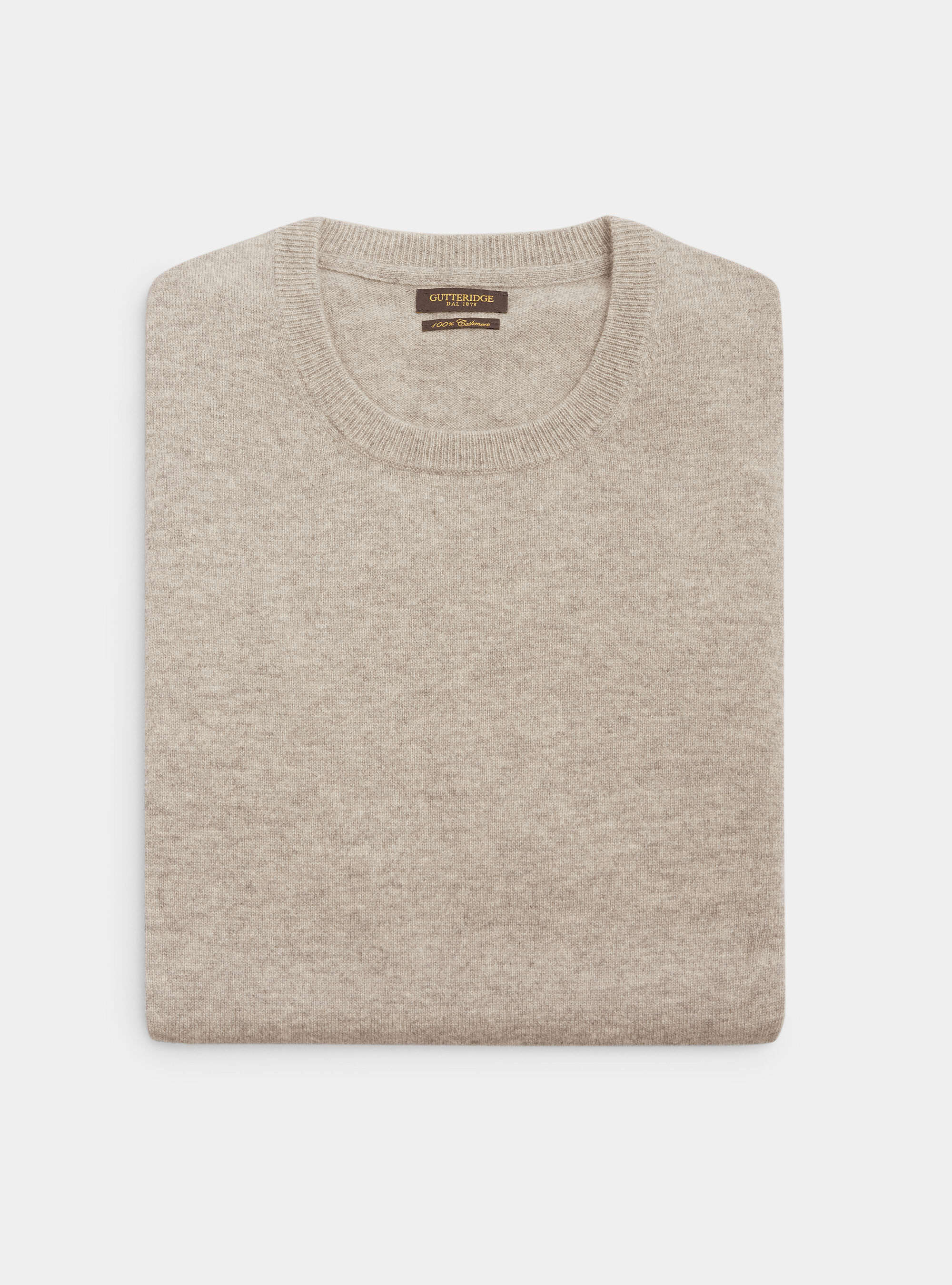 Crew-neck sweater 100% cashmere, OFF-WHITE