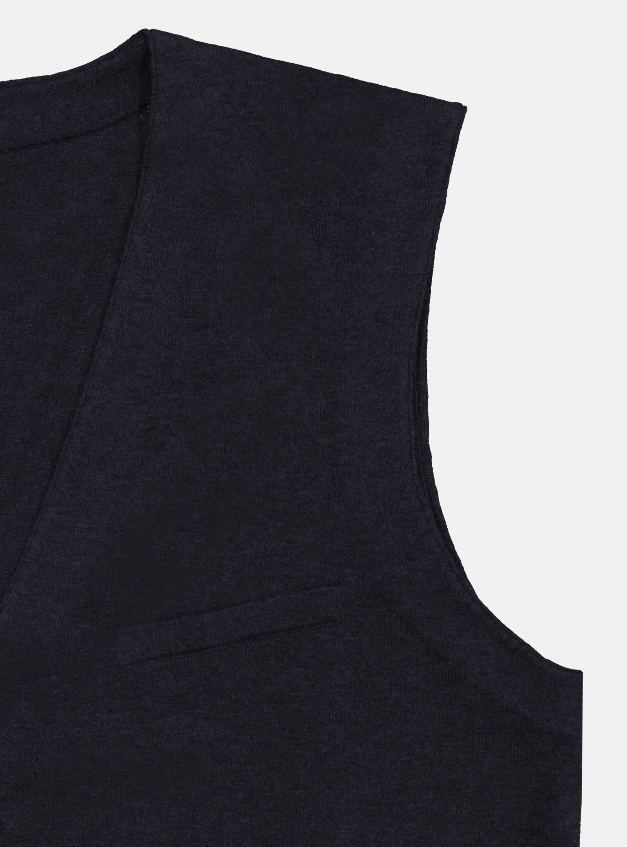 Chaleco de puntp en algod&oacute;n de seda de cashmere, AZUL MARINO