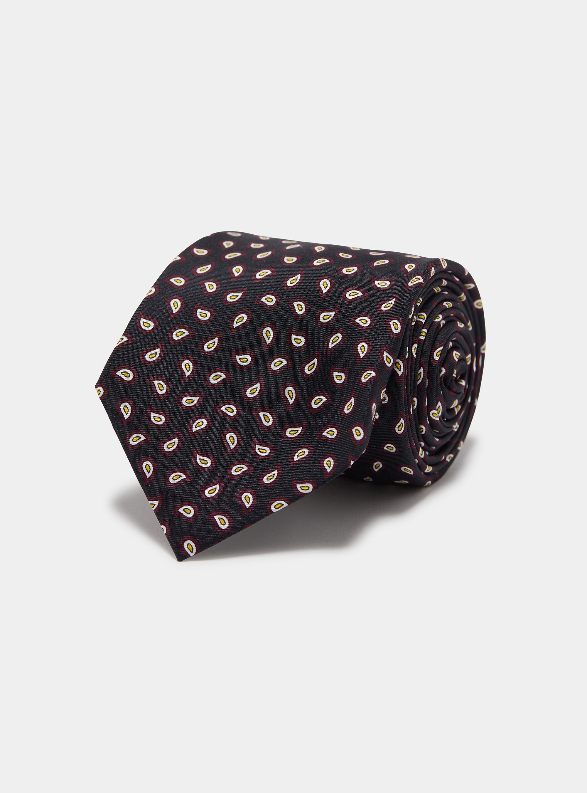 Paisley-patterned silk tie