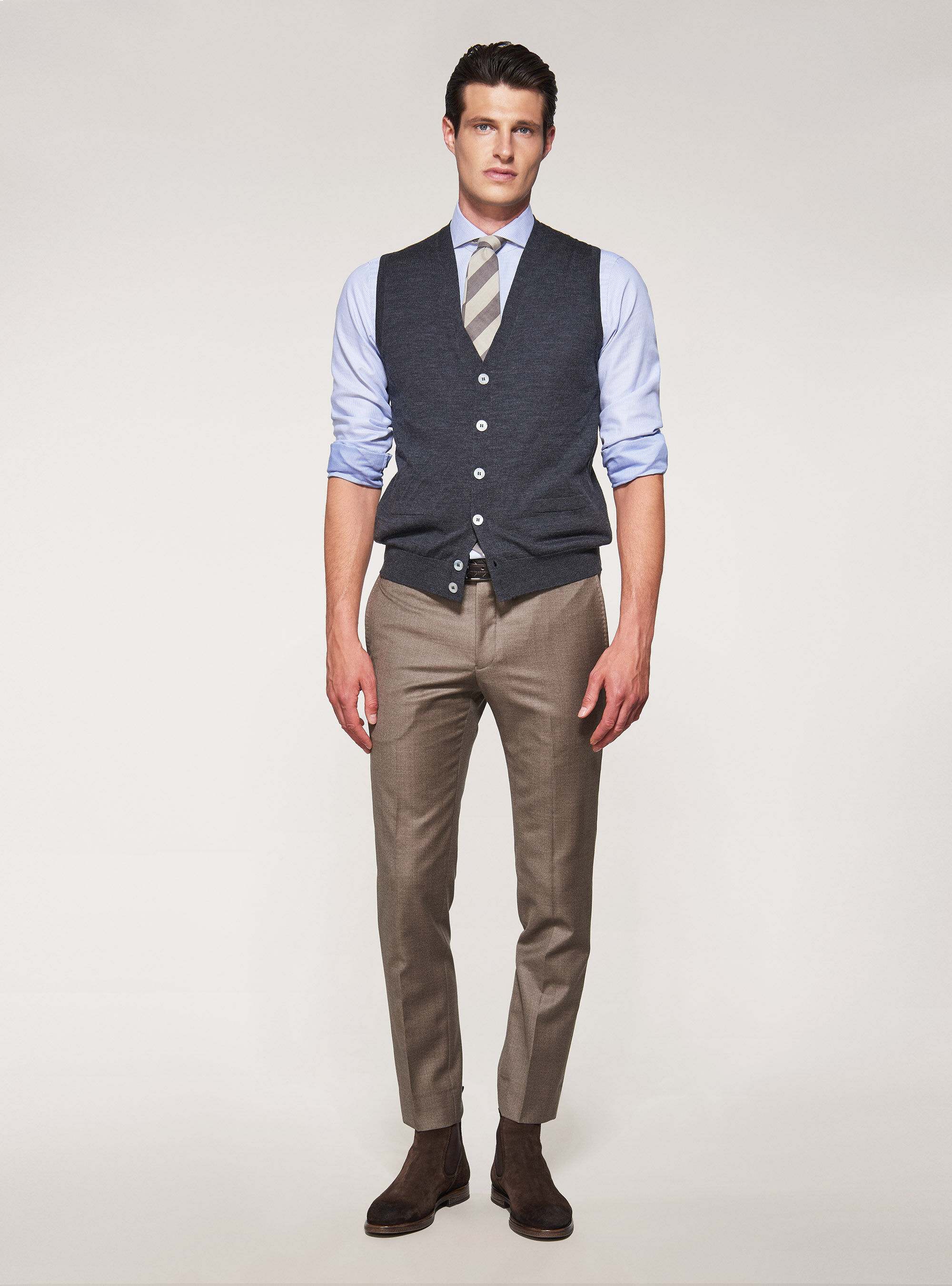 Fresh wool suit trousers, SAND